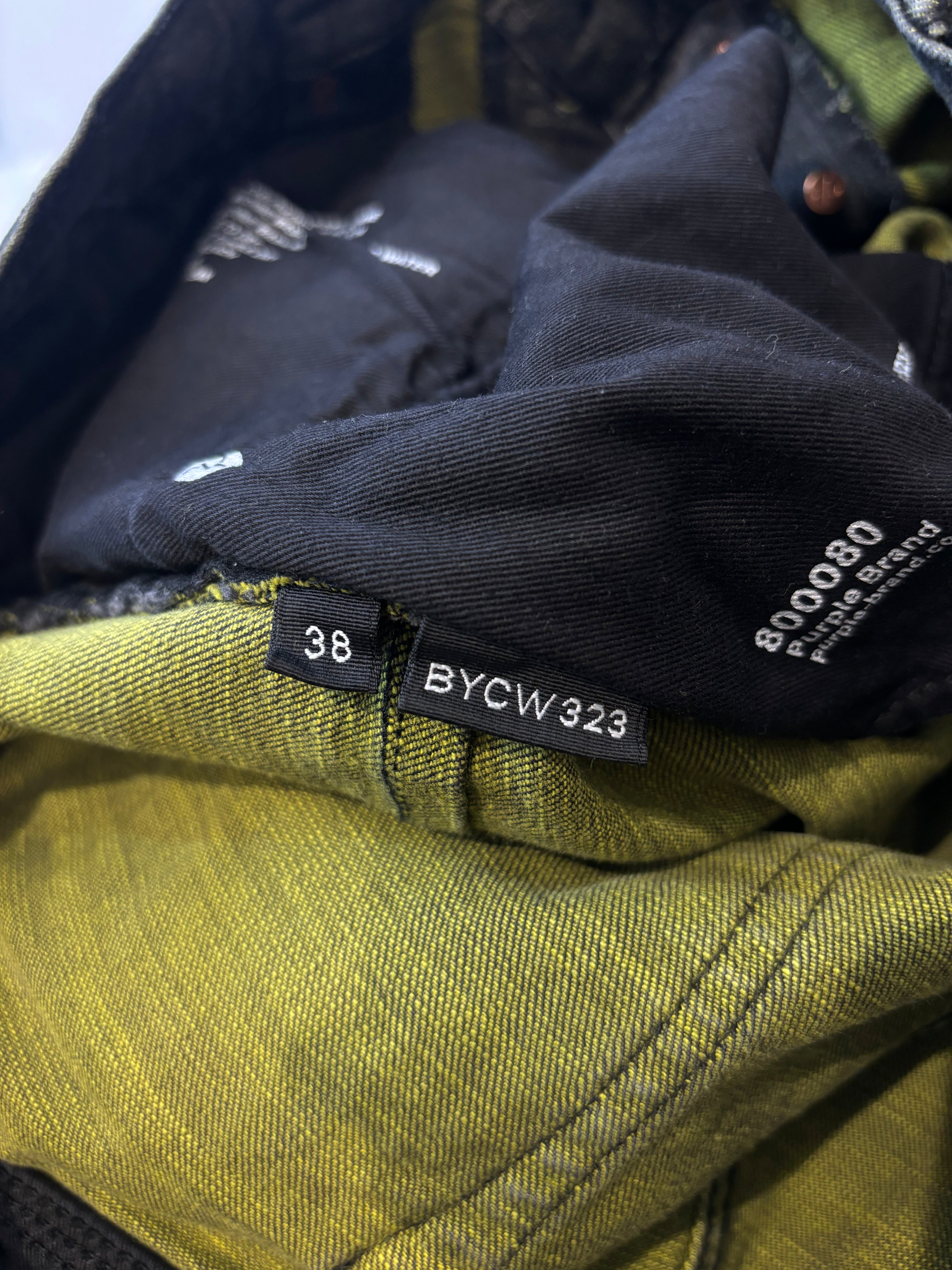 Purple Jeans Black Lime Used 38