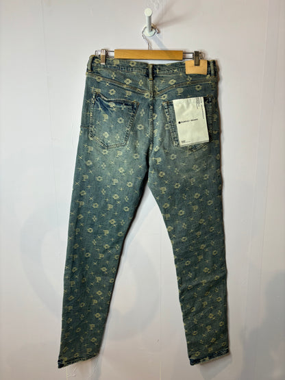 Purple Jeans Light Wash Monogram Used 36
