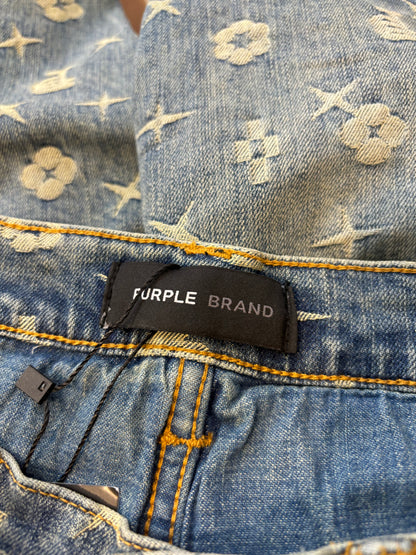 Purple Jeans Light Wash Monogram Used 36