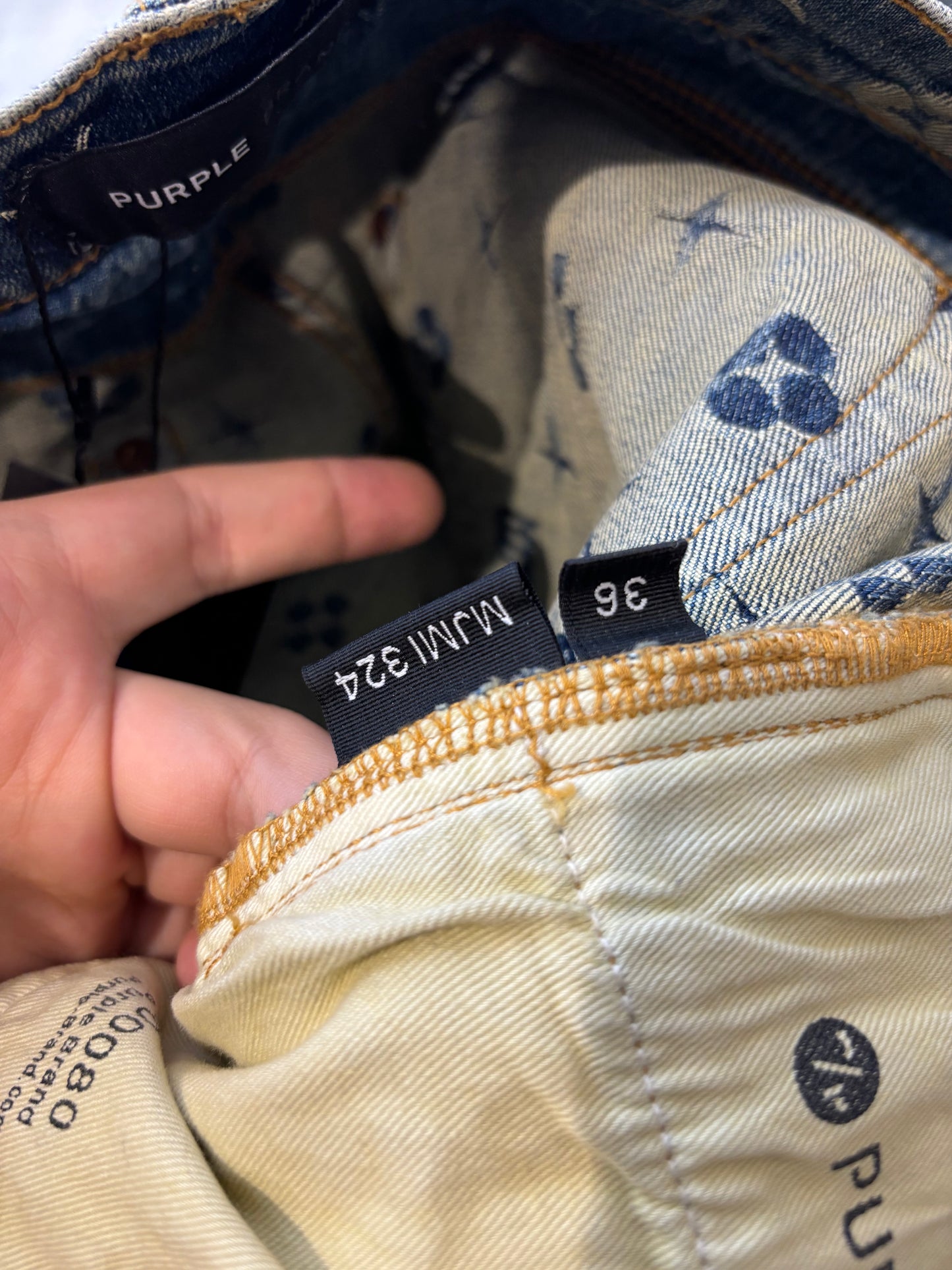 Purple Jeans Light Wash Monogram Used 36