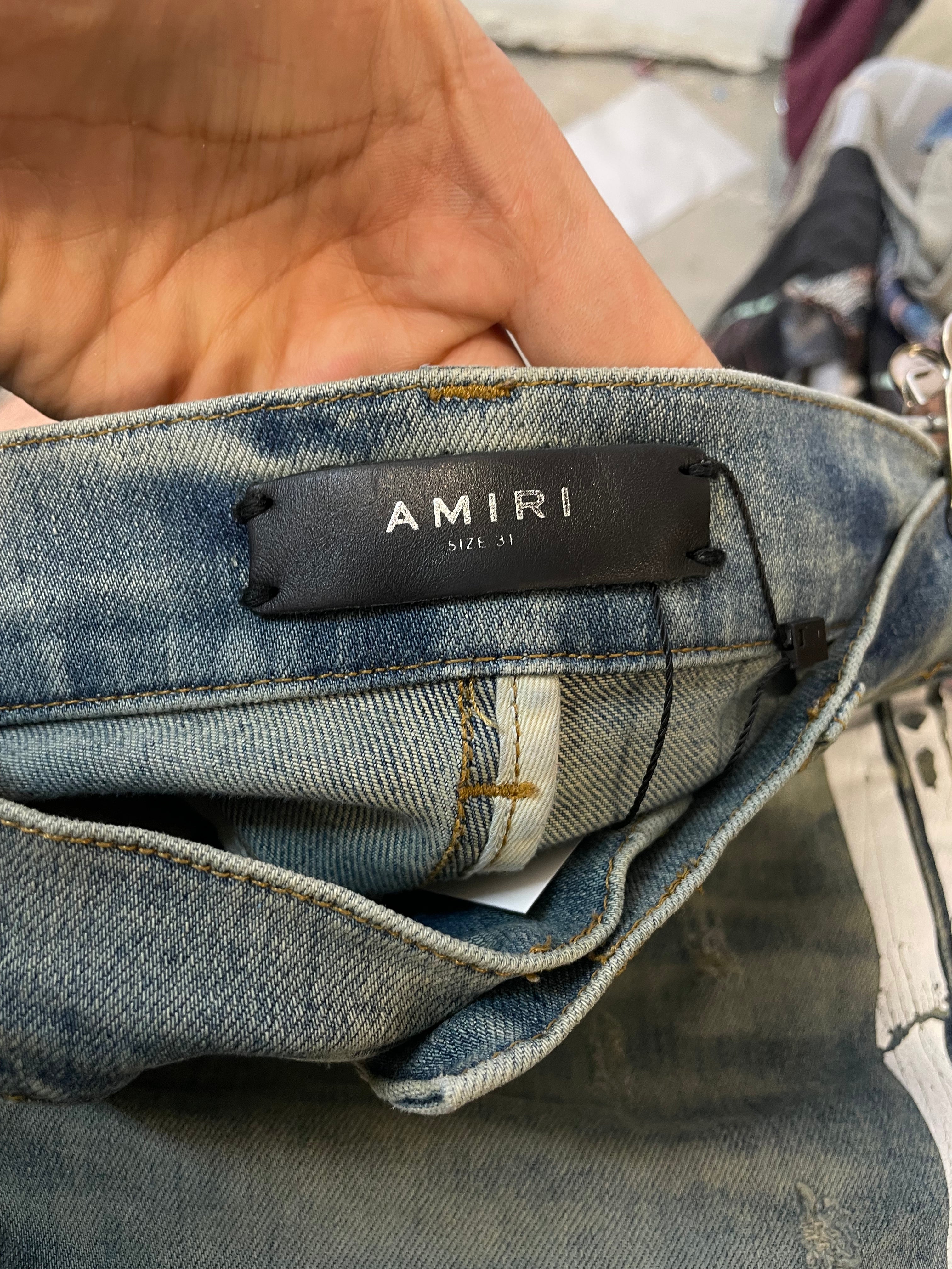 Amiri Jeans Light Wash White Stripe Used 31