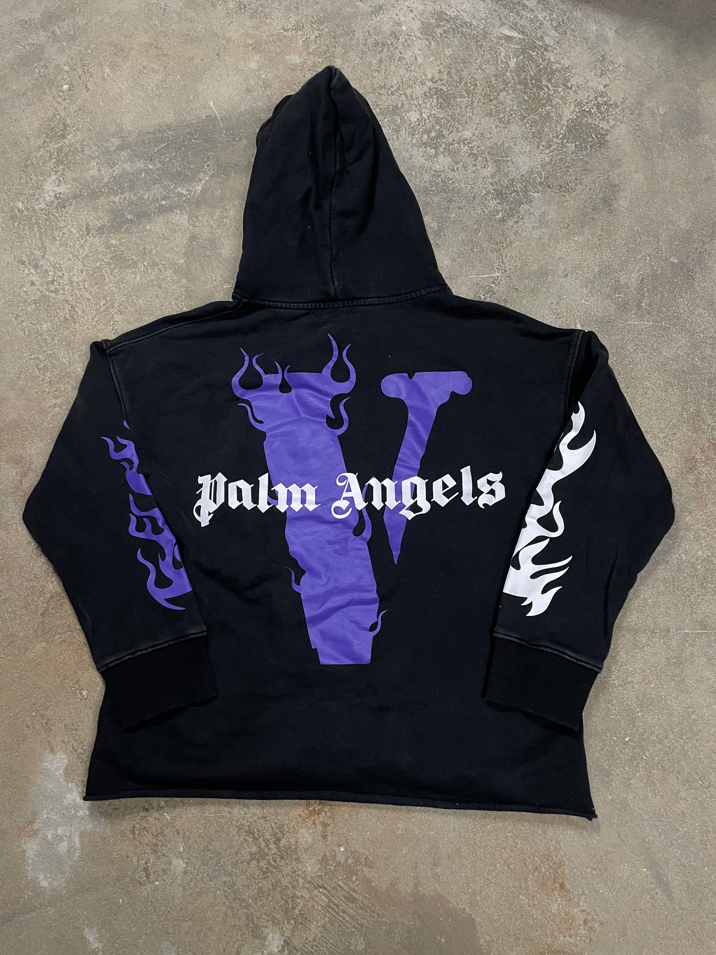 VLONE Palm Angels Hoodie Black Purple Used Small