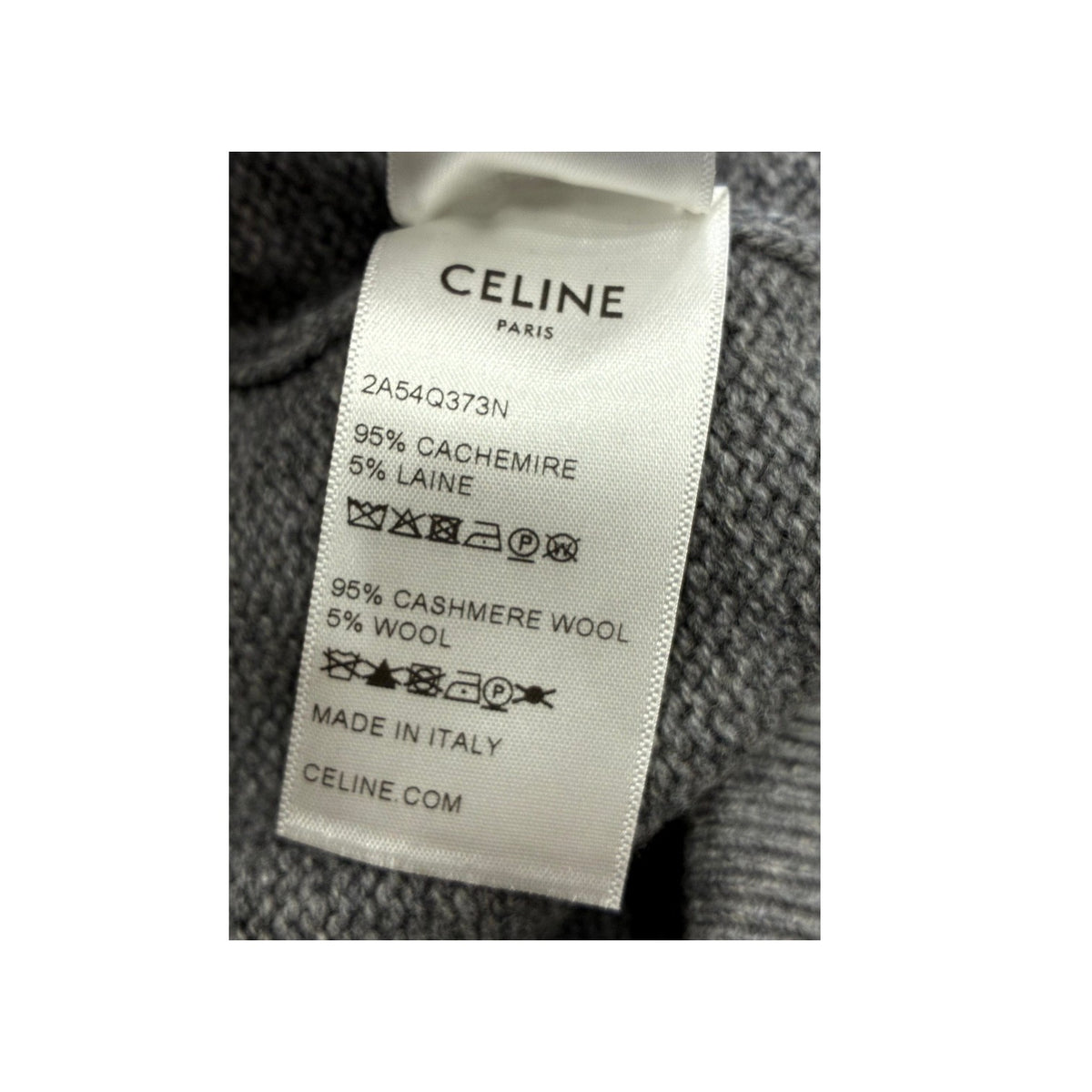Celine Cashmere Drawstring Logo Grey Sweatpants