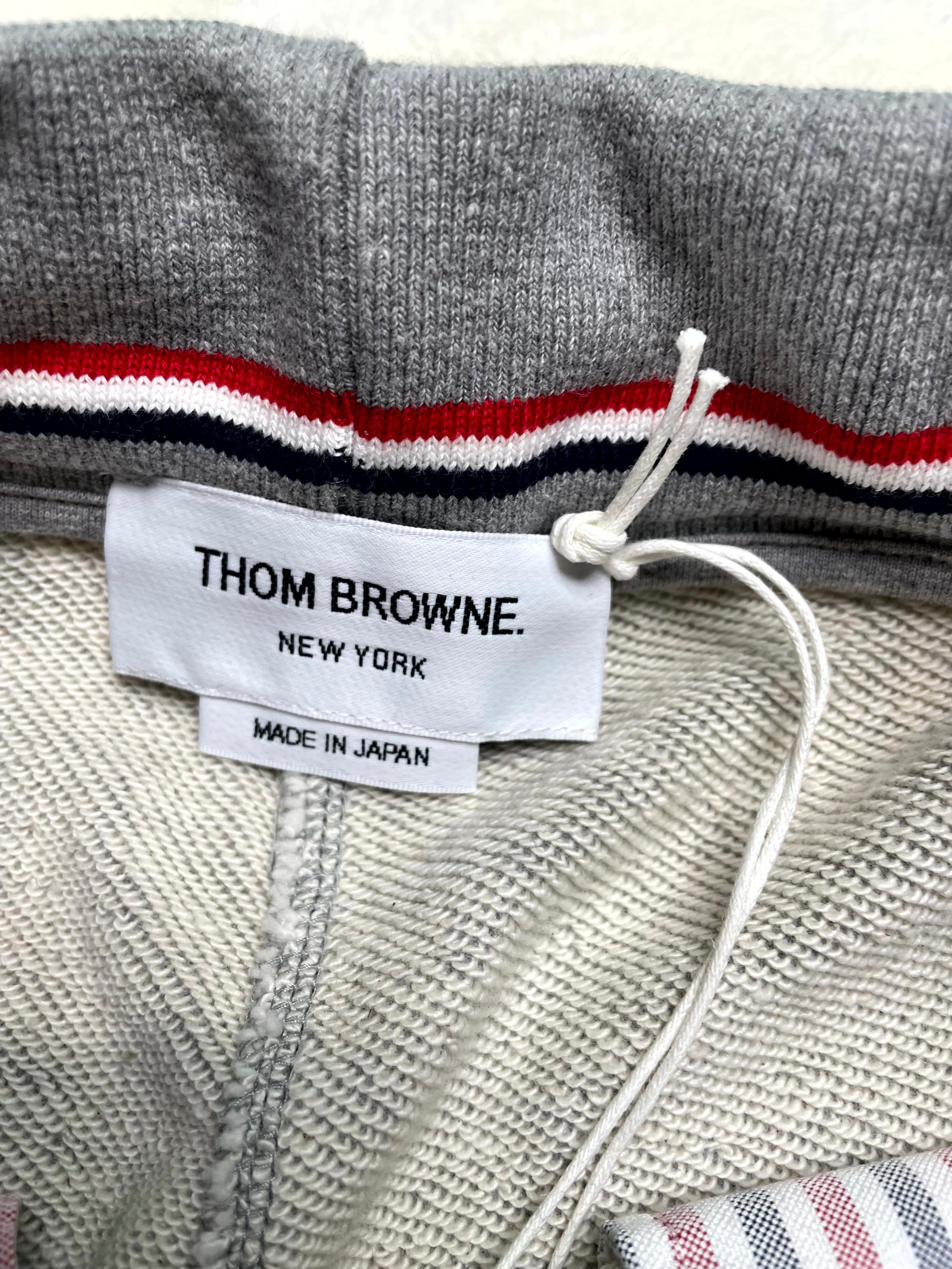 Thom Browne Stripe Sweat Grey & White Shorts