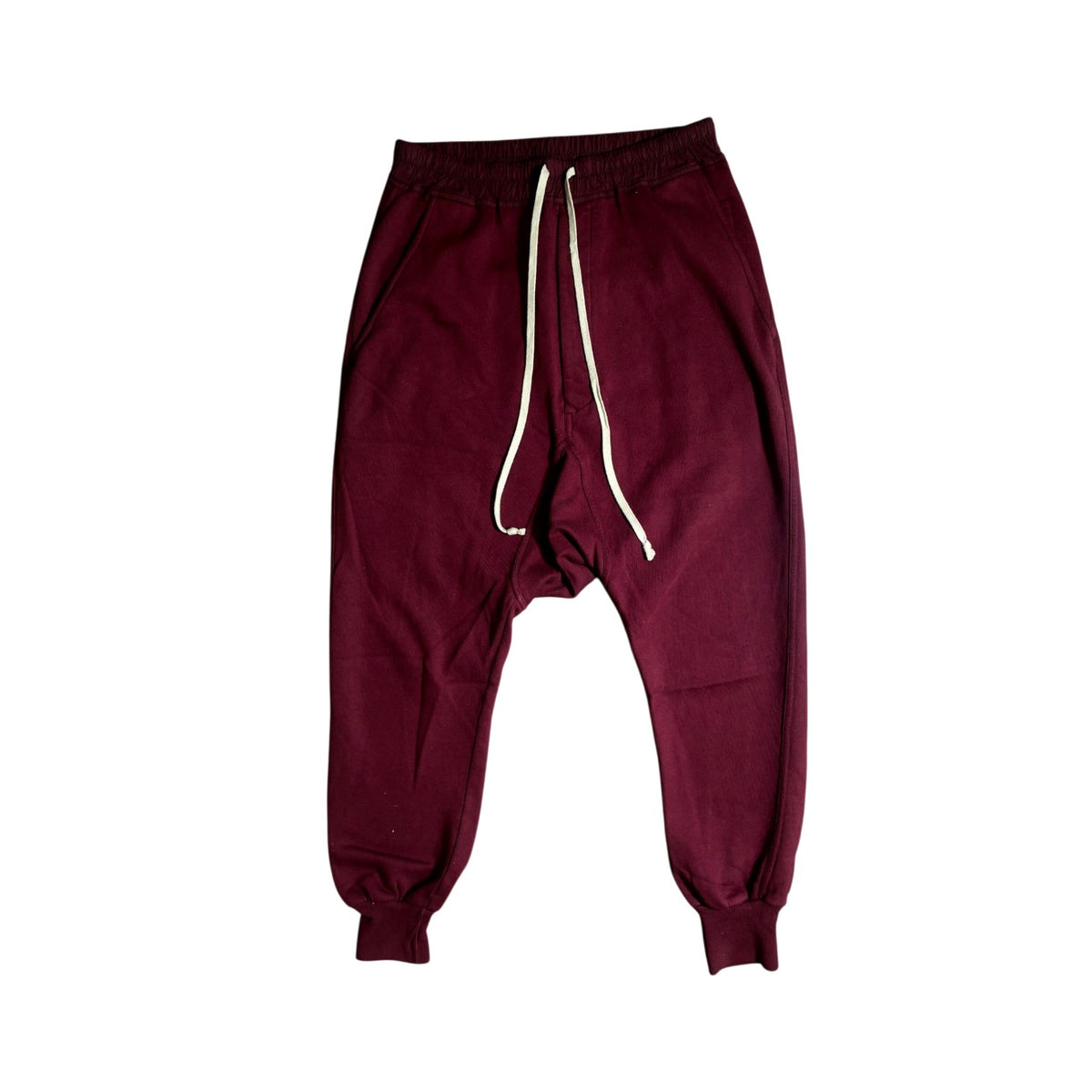Rick Owens Drop Crotch Burgundy Pants