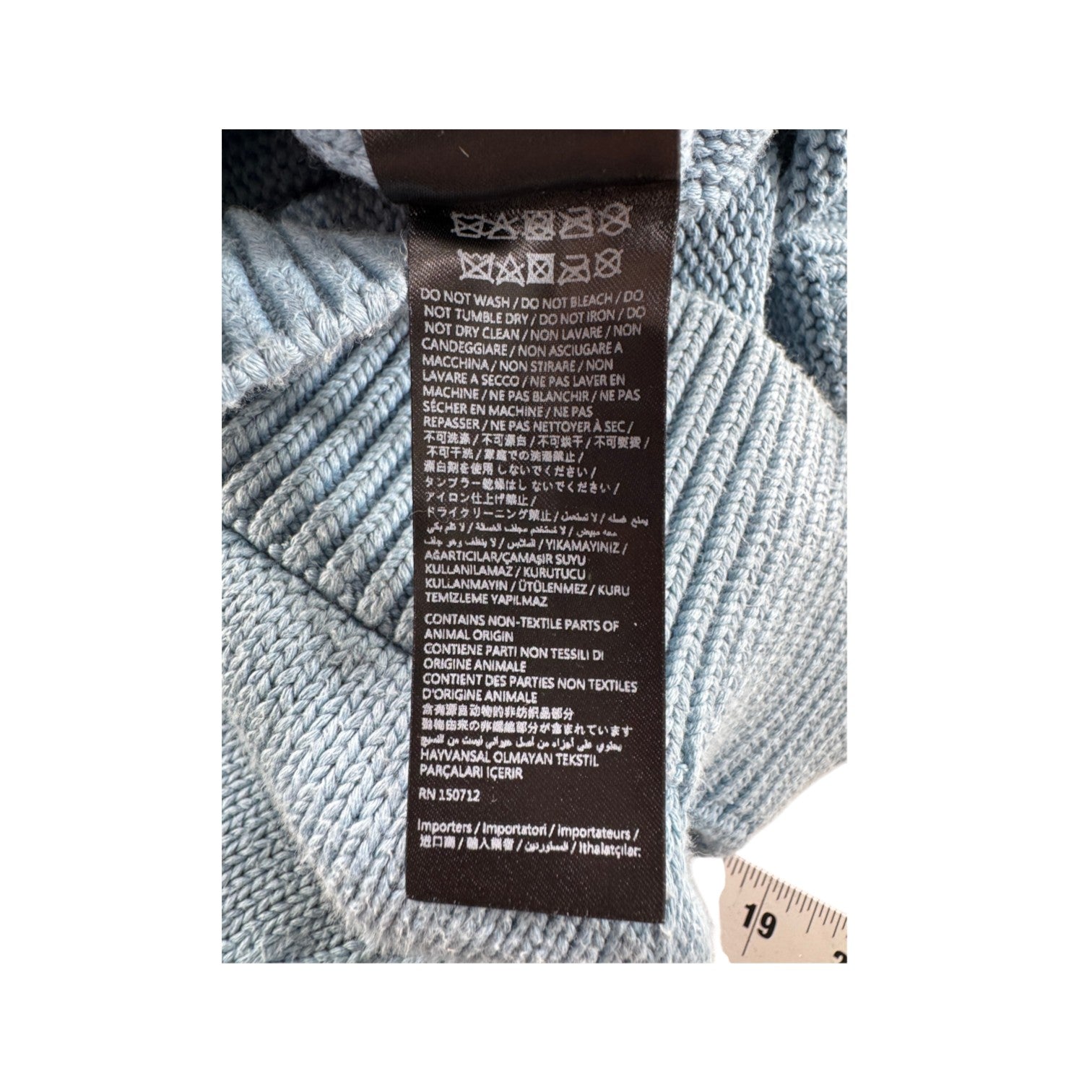 Amiri Knit Bones Blue & White Hoodie
