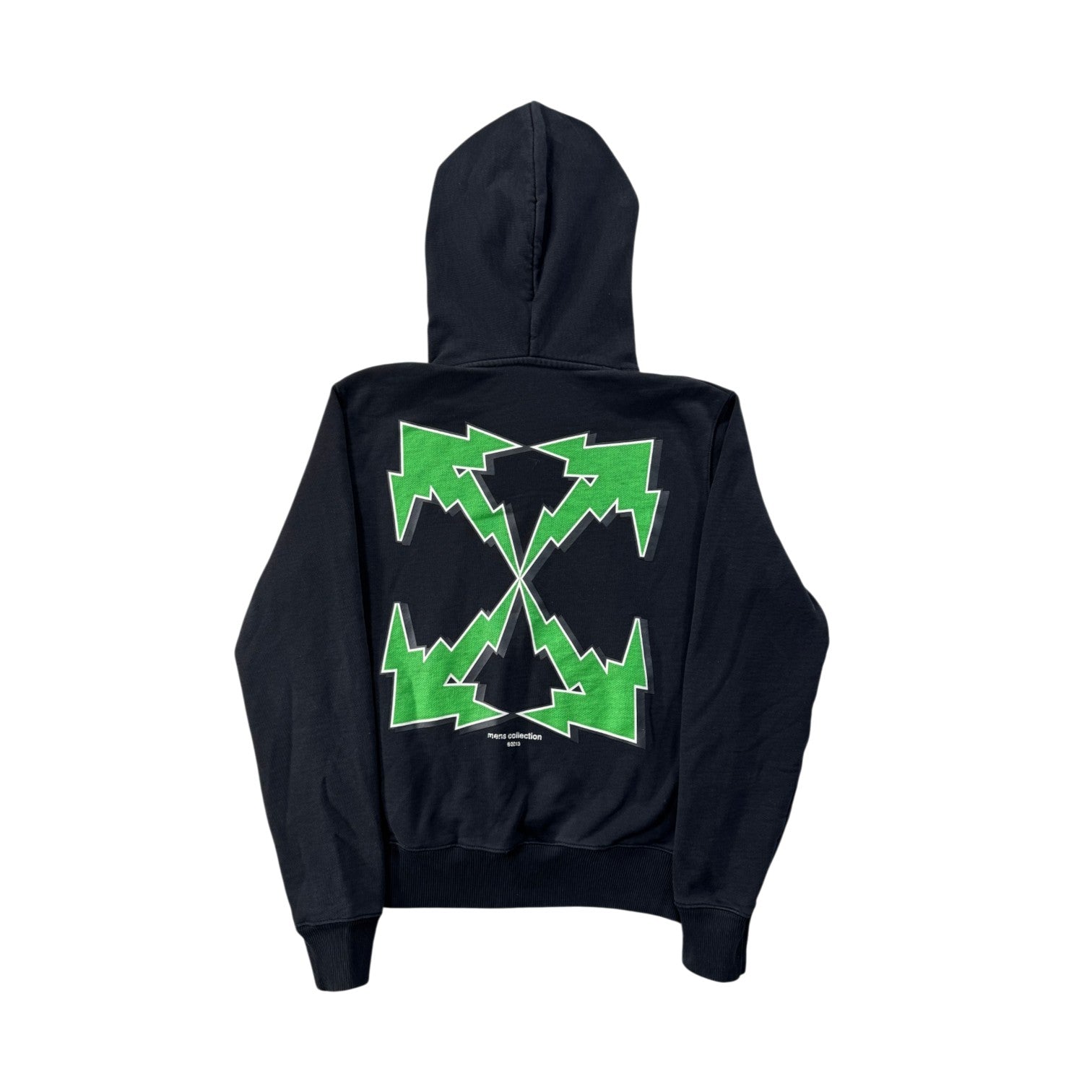 Off White Bolt Arrows Black & Green Hoodie