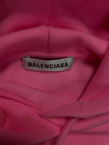 Balenciaga Campaign Logo Hoodie Pink Medium New