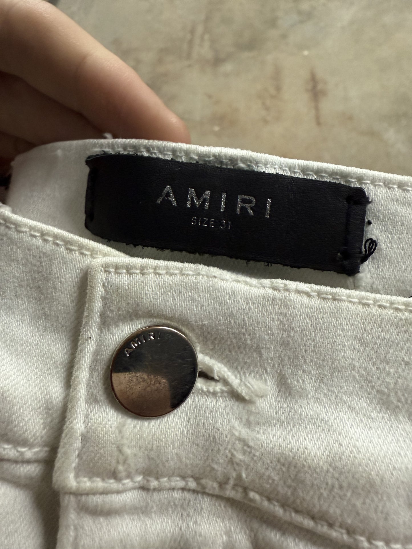 Amiri Jeans White Black Stripe Used 31