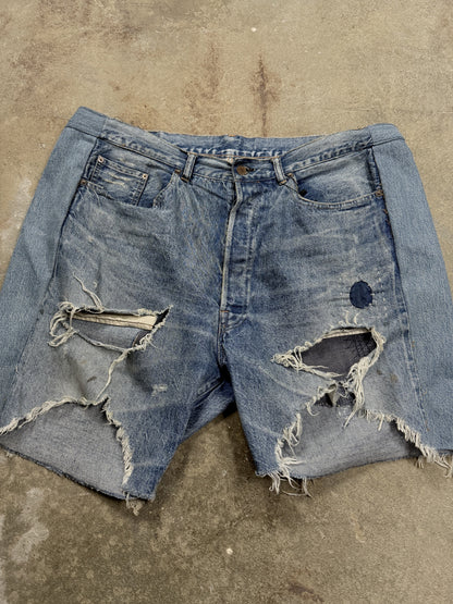 Saint Mxxxxxx Distressed Denim Shorts Used XL