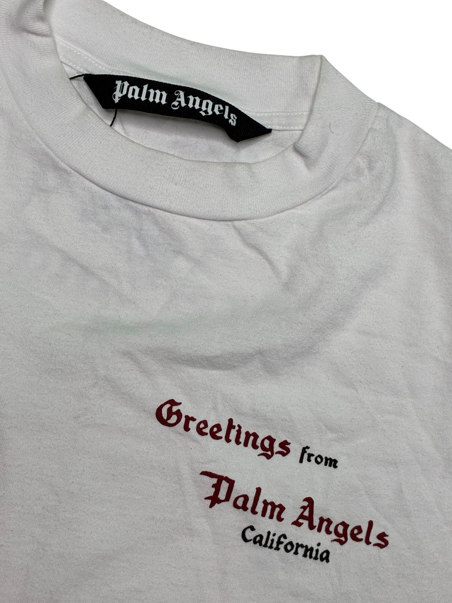 Palm Angels White Greetings From California Tee