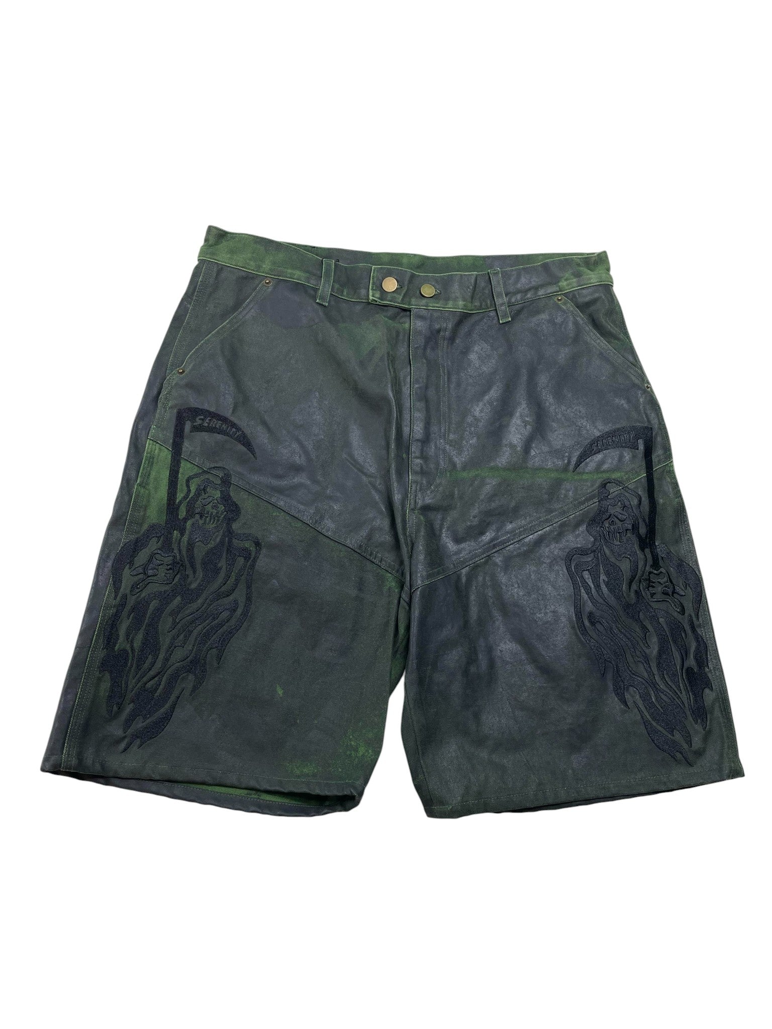 Warren Lotas Jean Green Black Serenity Shorts