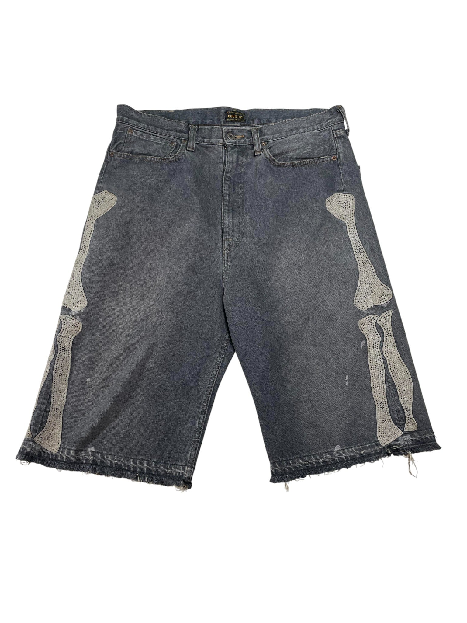 Kapital Denim Grey Bone Jean Shorts
