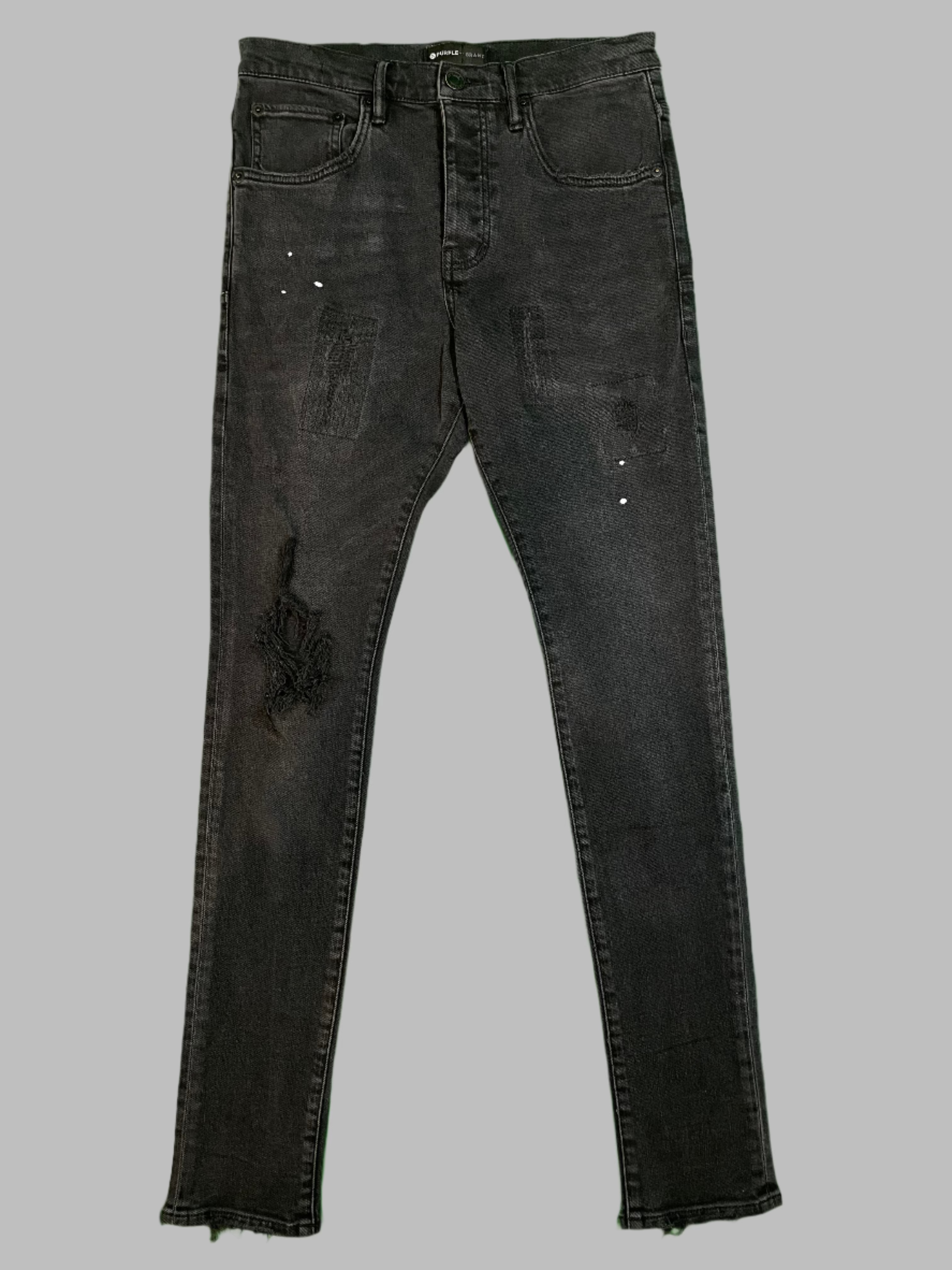 Purple Brand Ripped Black Jeans