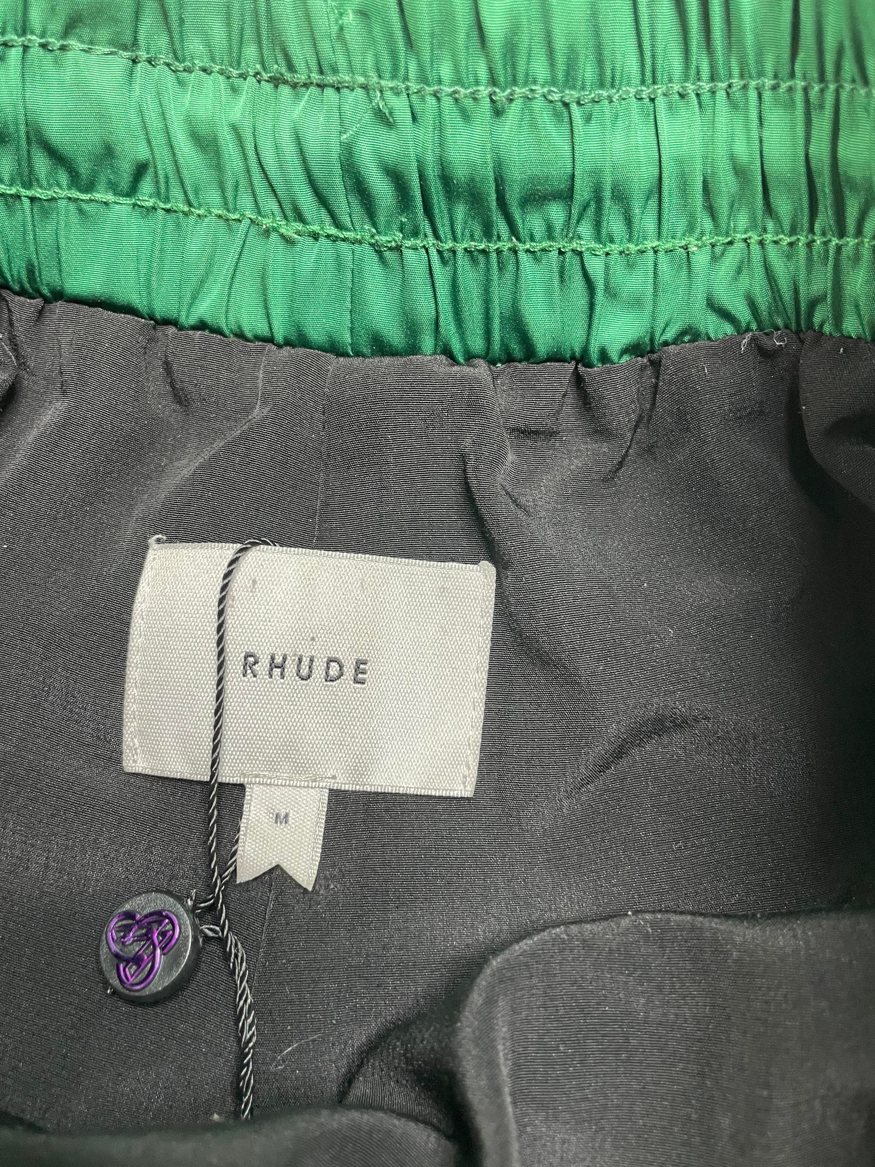 Rhude Green Core Logo Swim Trunks