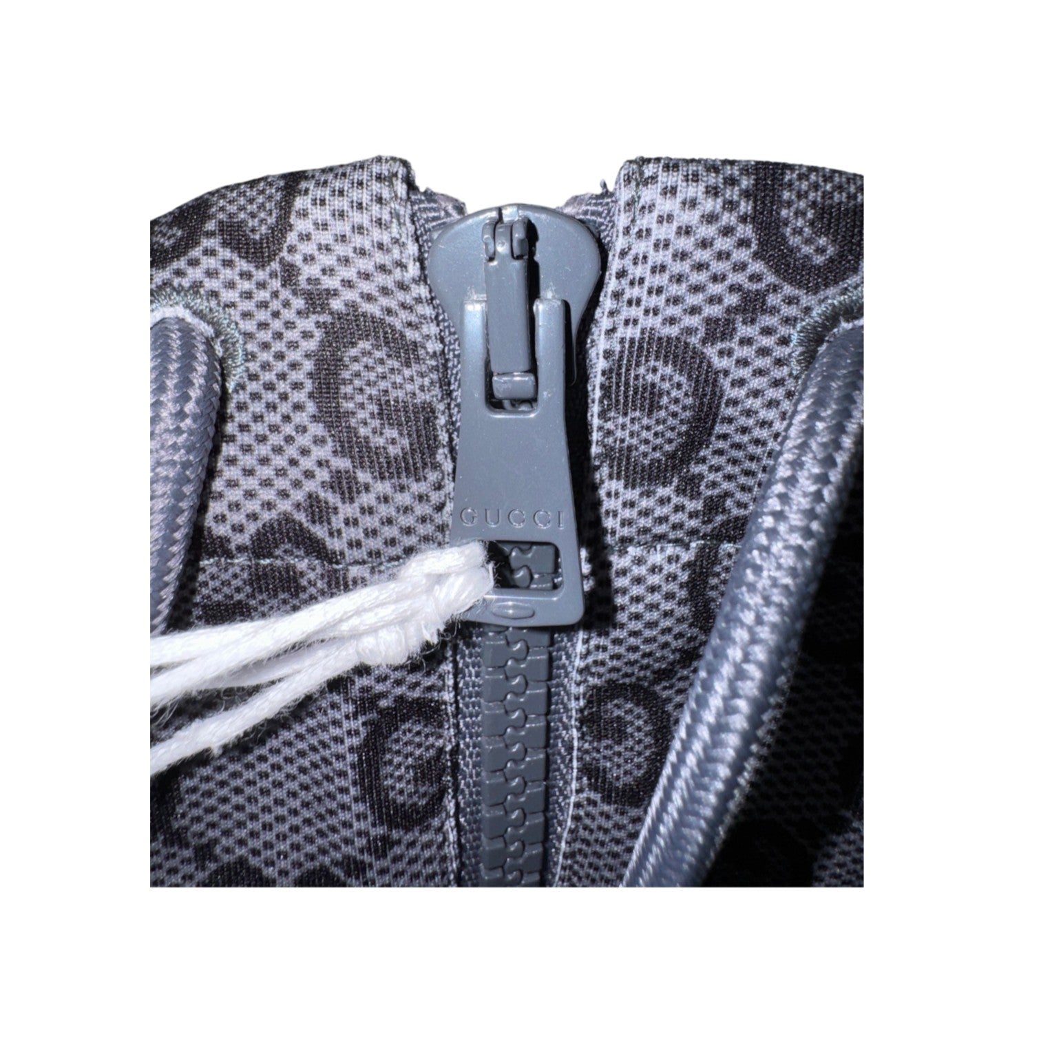 Gucci Zip Up Grey Monogram Light Neoprene Hoodie