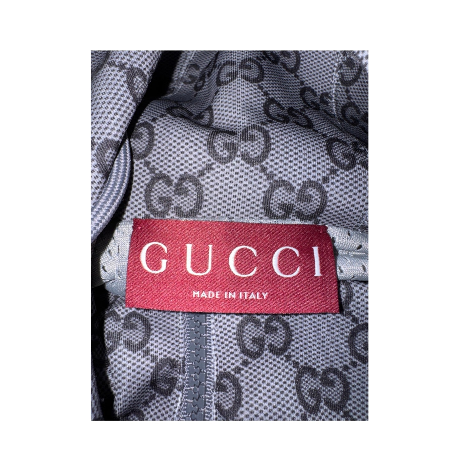 Gucci Zip Up Grey Monogram Light Neoprene Hoodie