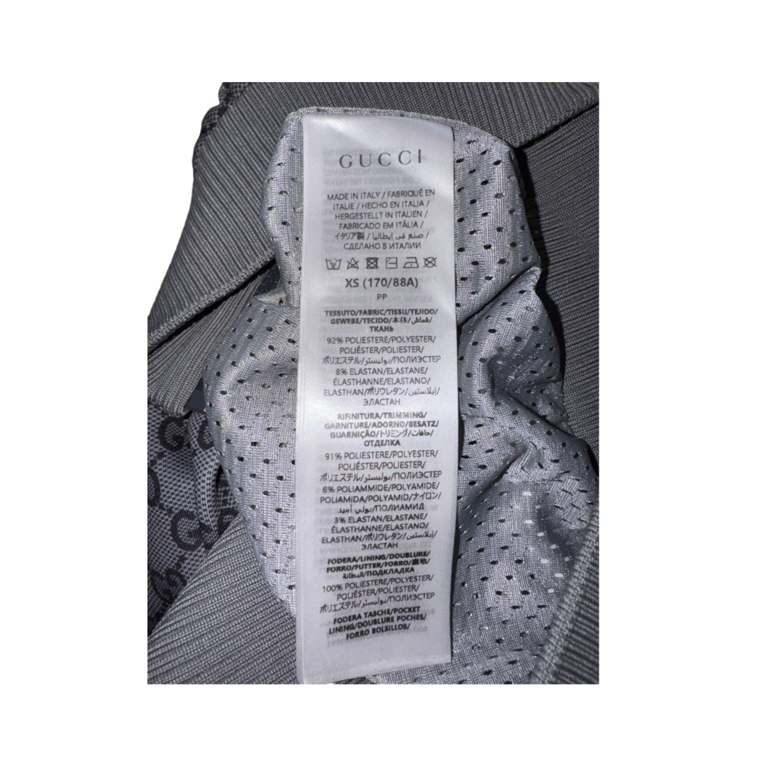 Gucci Zip Up Grey Monogram Light Neoprene Hoodie