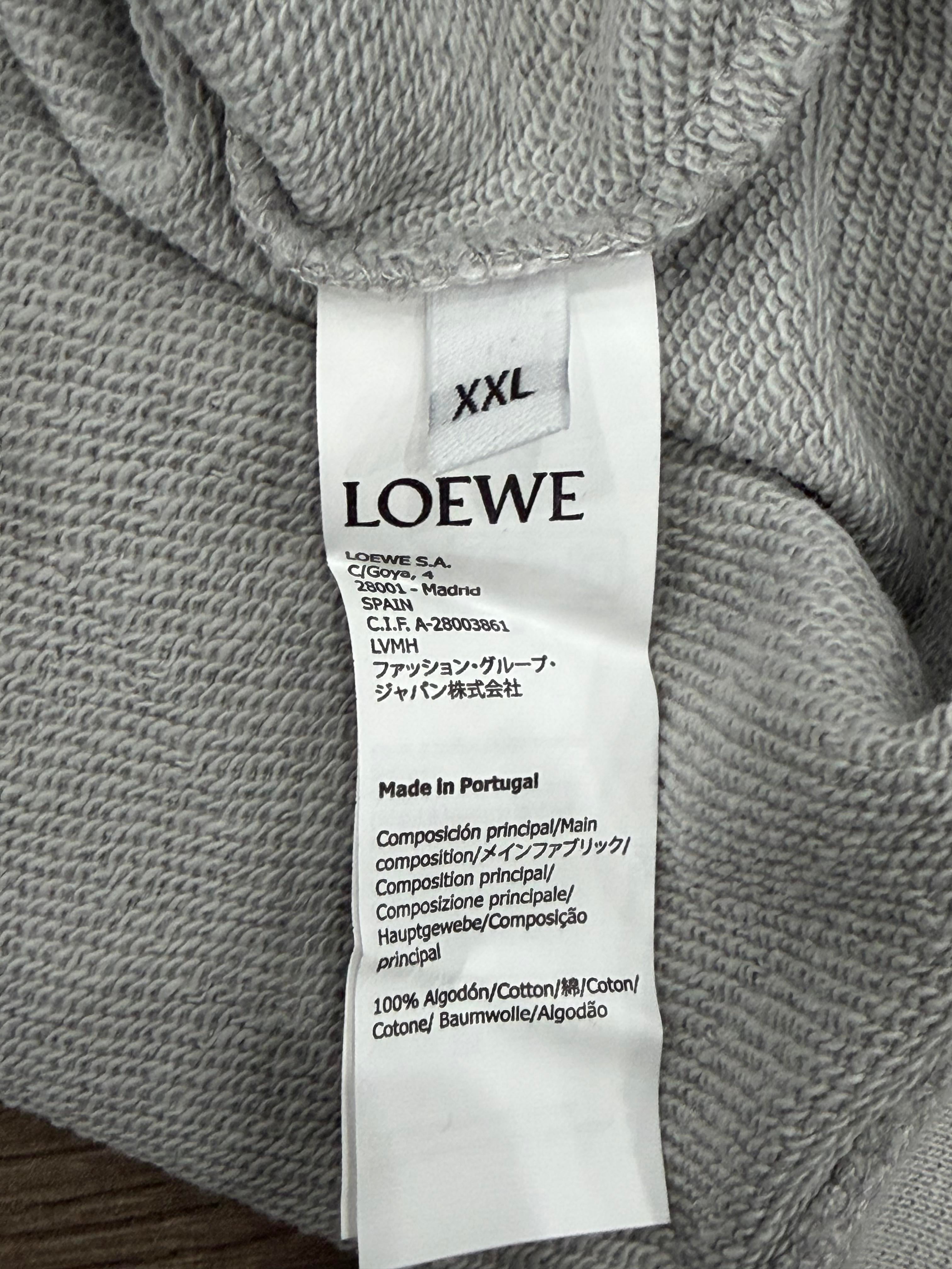 Loewe Embroidered Blue Anagram Logo Grey Crewneck