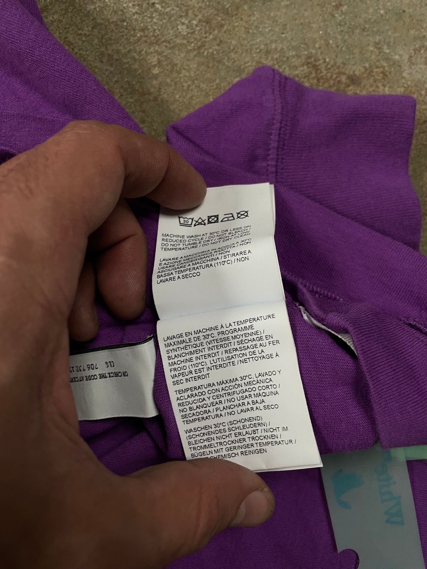 Off White Purple Jumbo Arrow Double LS Tee XL