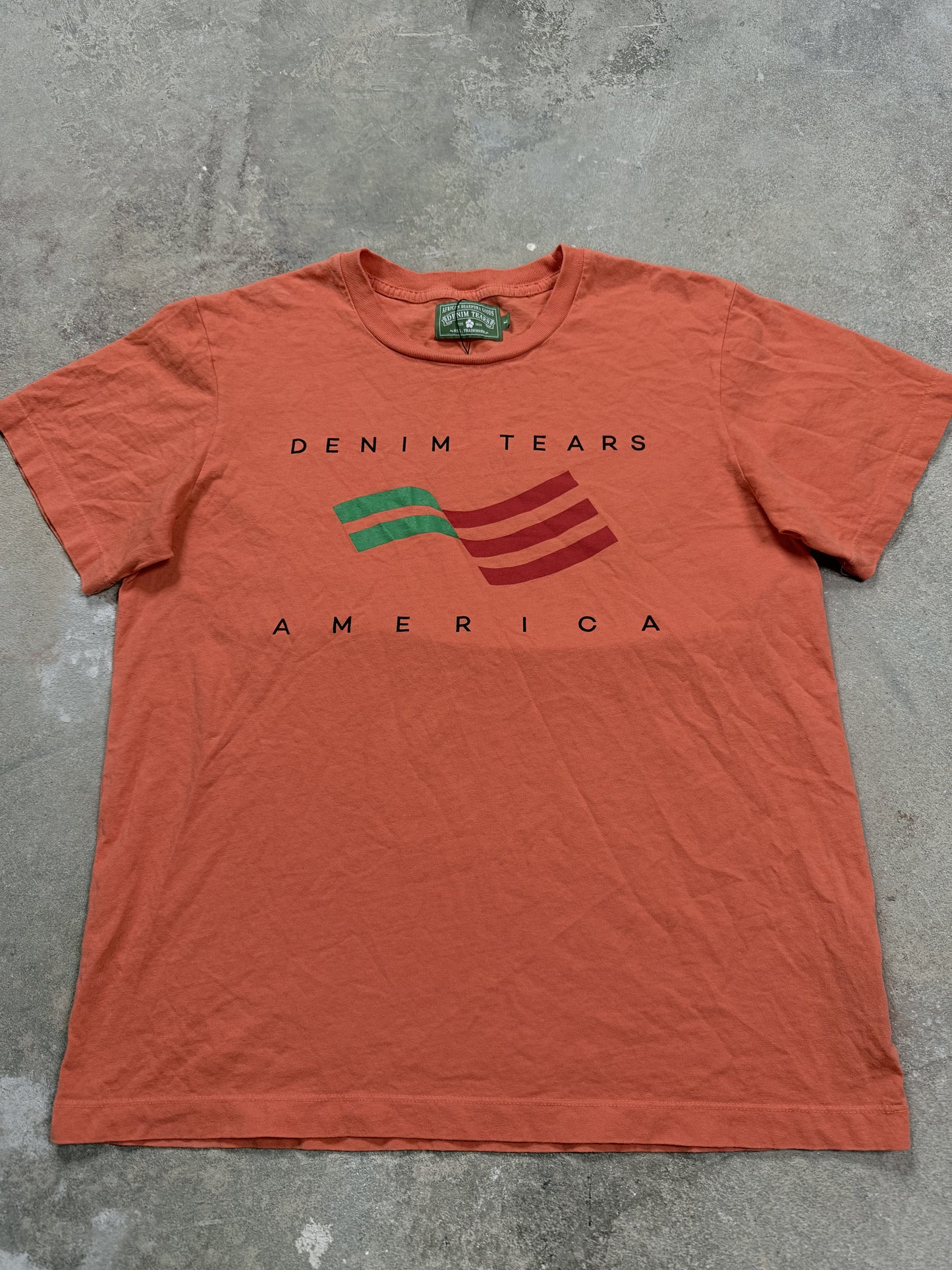 Denim Tears America Tee Orange Used Large