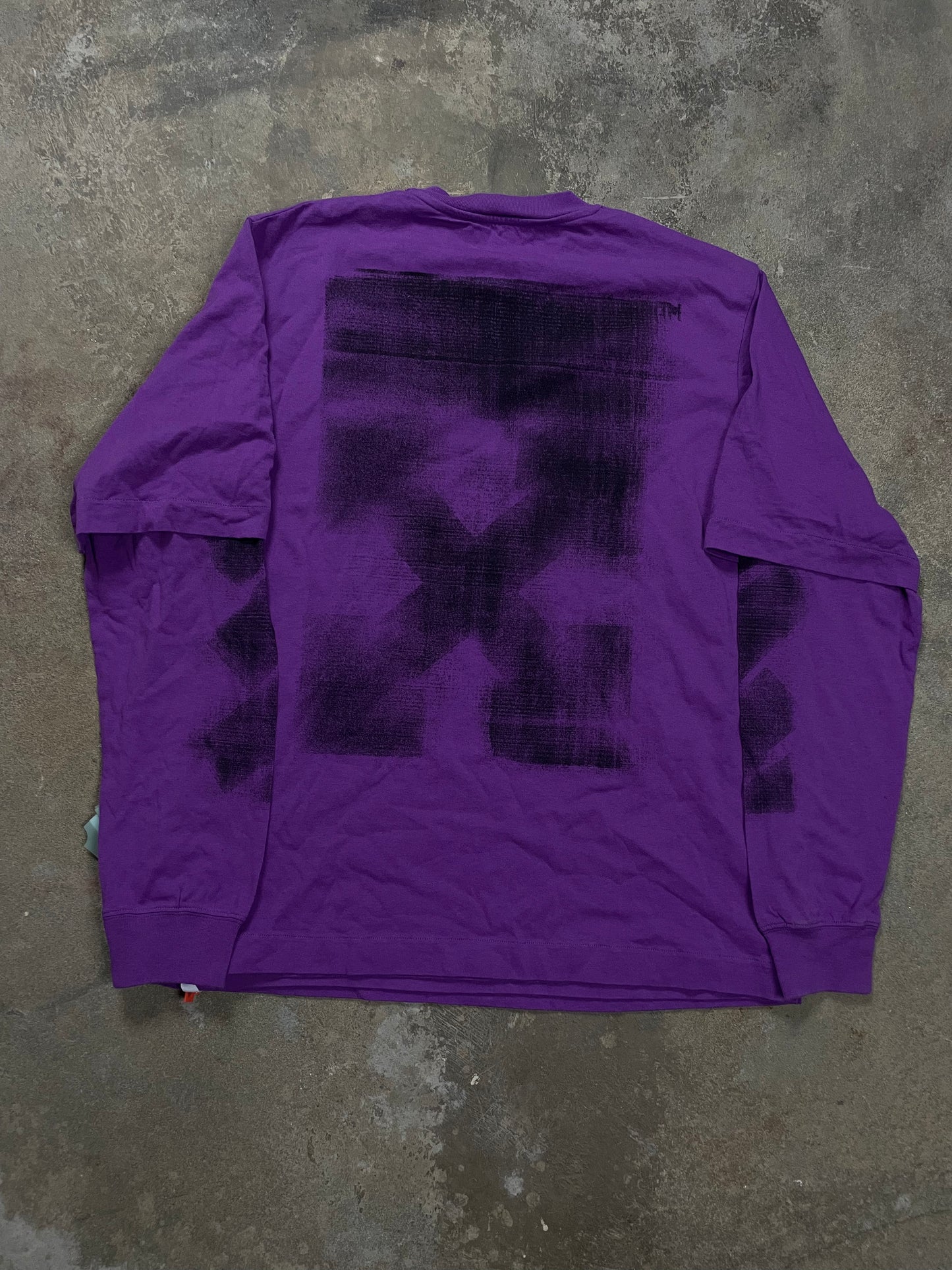 Off White Purple Jumbo Arrow Double LS Tee XL