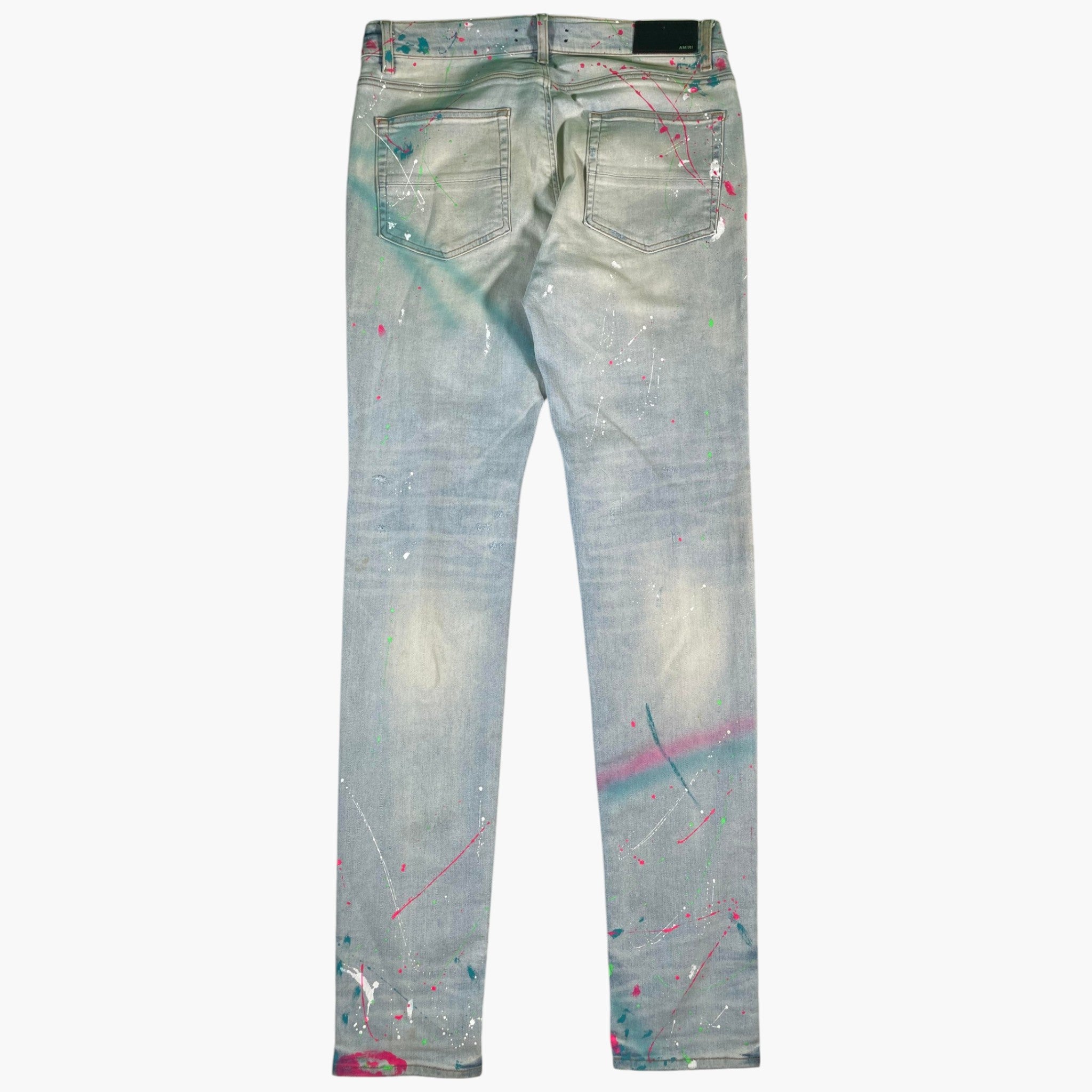 Amiri South Beach Paint Splatter Light Wash Jeans
