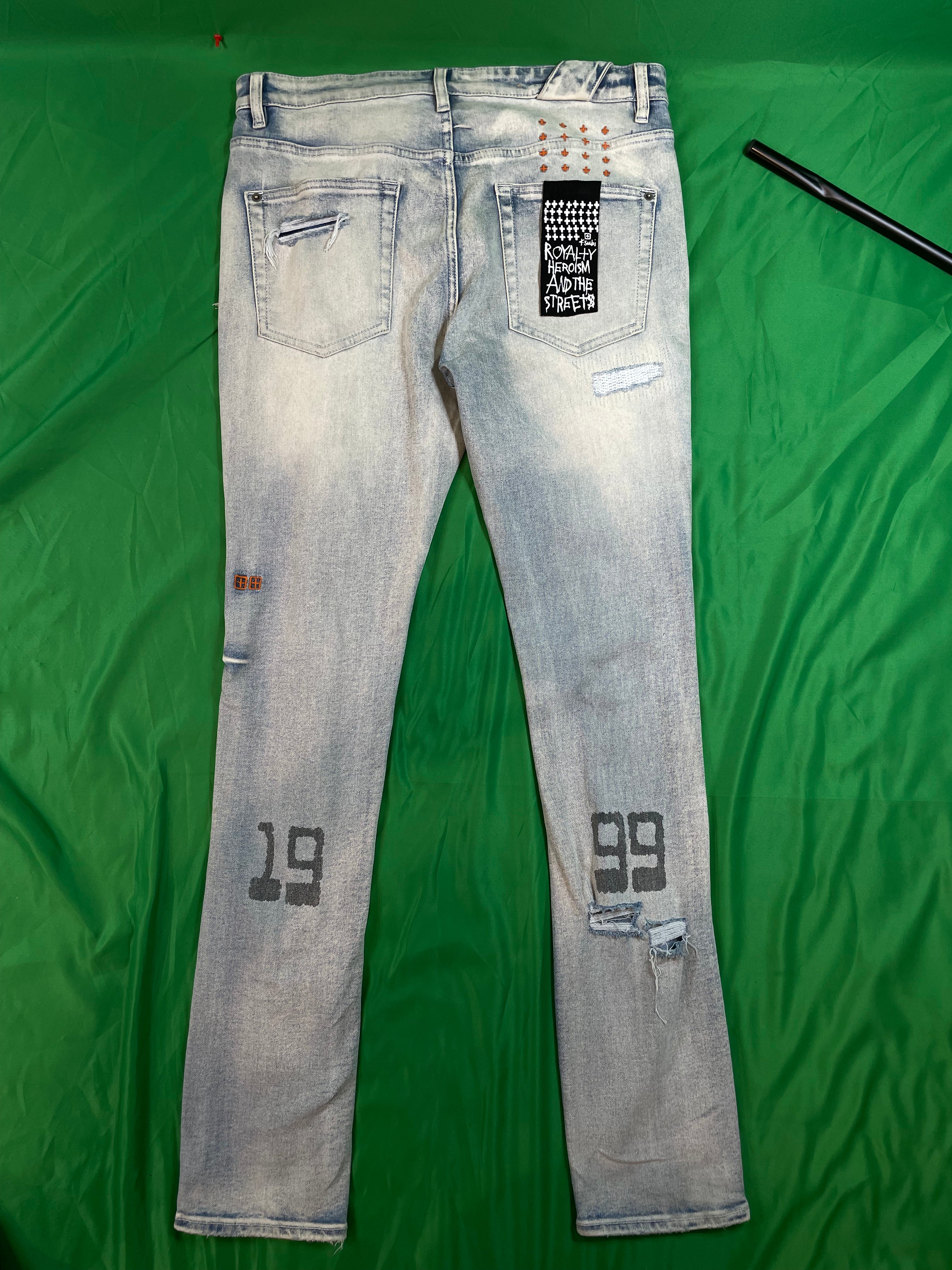 Ksubi Light Wash Blue Drawing Jeans