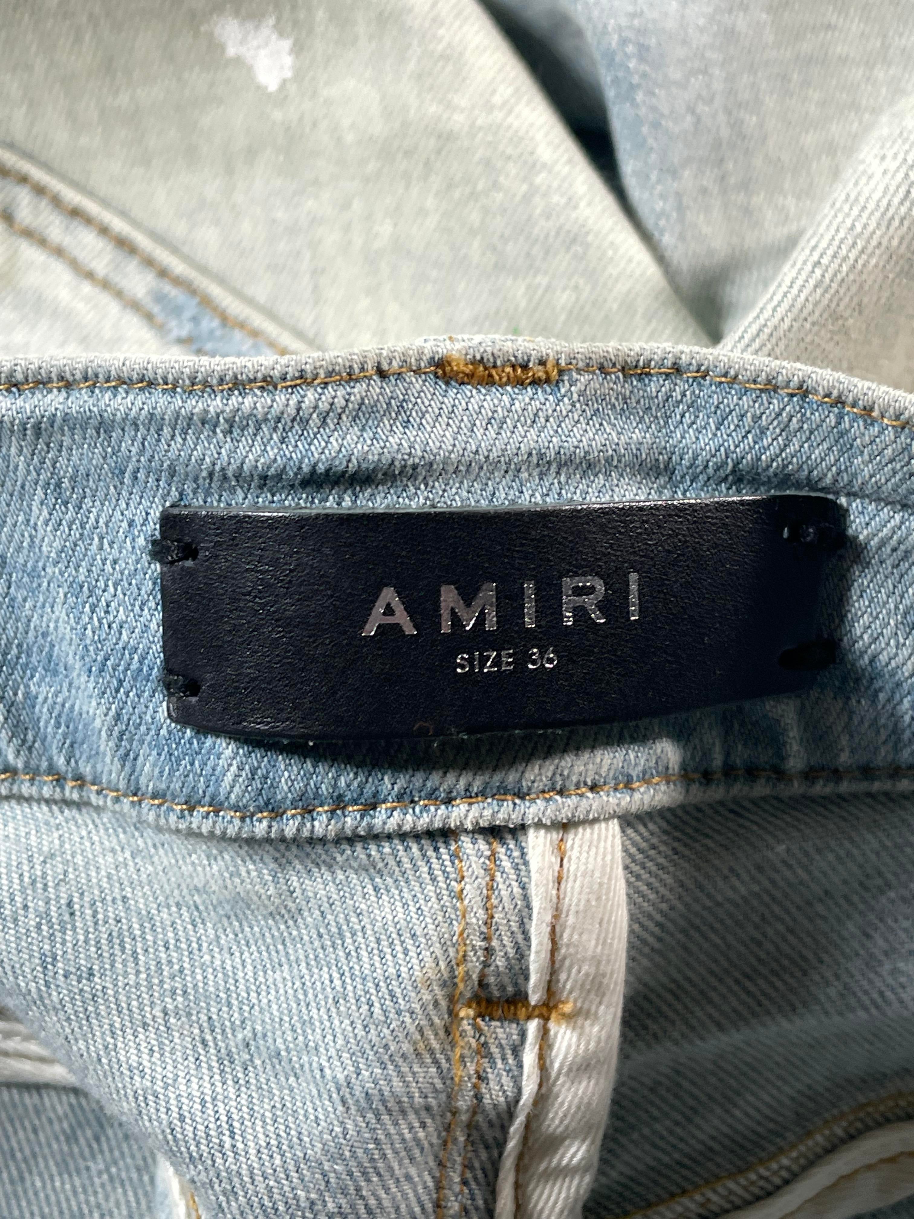 Amiri South Beach Paint Splatter Light Wash Jeans