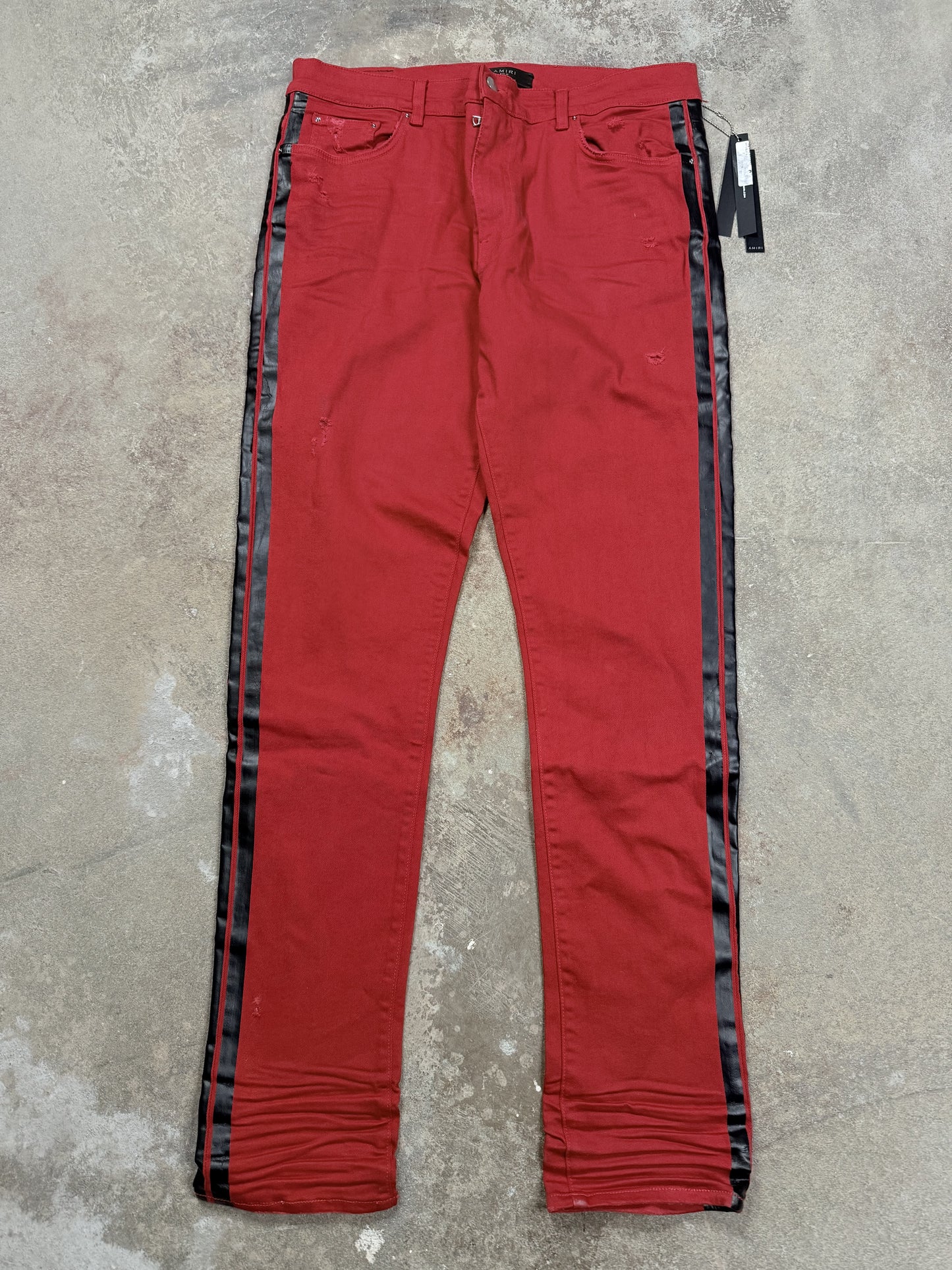 Amiri Jeans Red Black Stripe Used 38