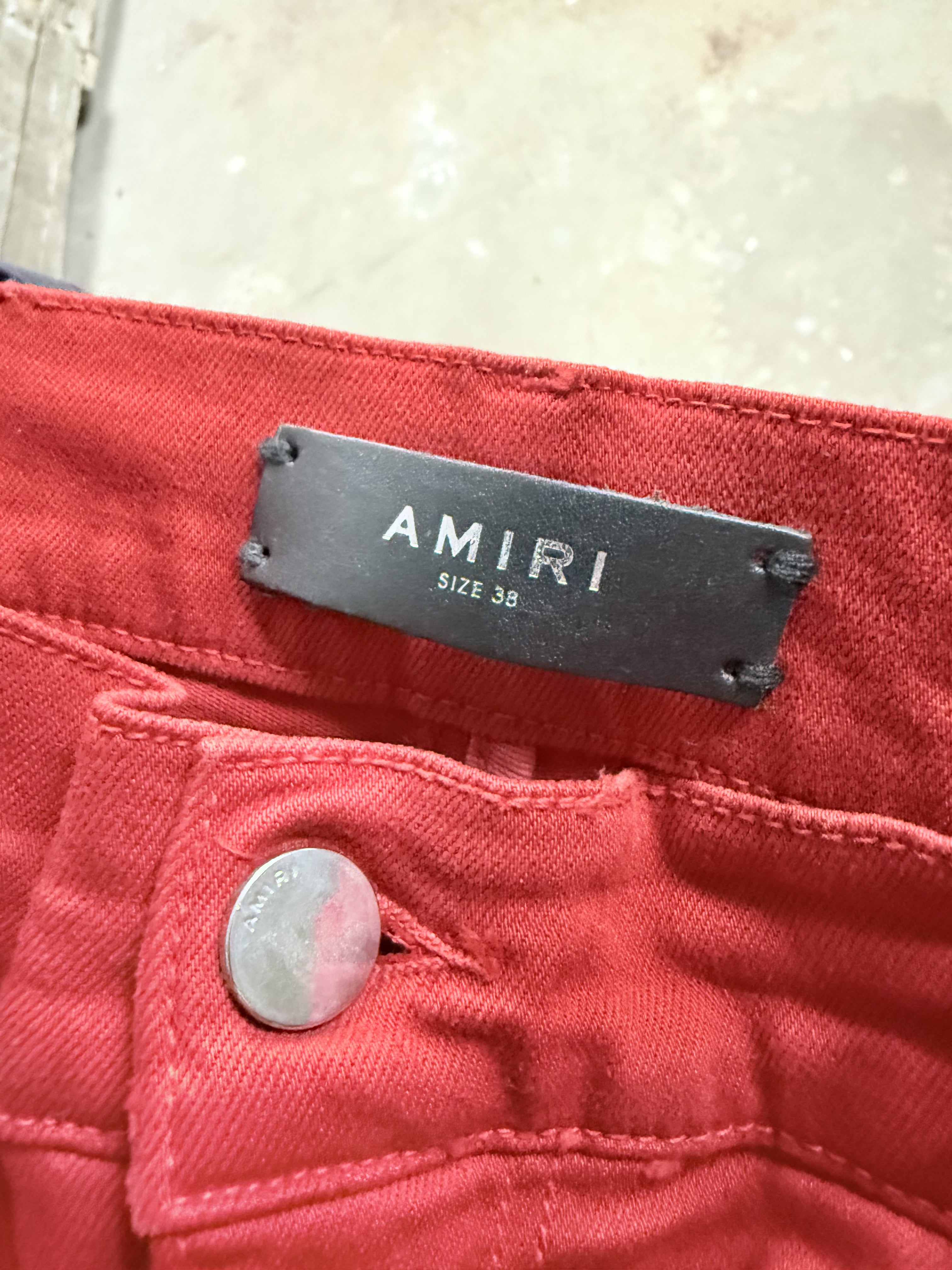 Amiri Jeans Red Black Stripe Used 38