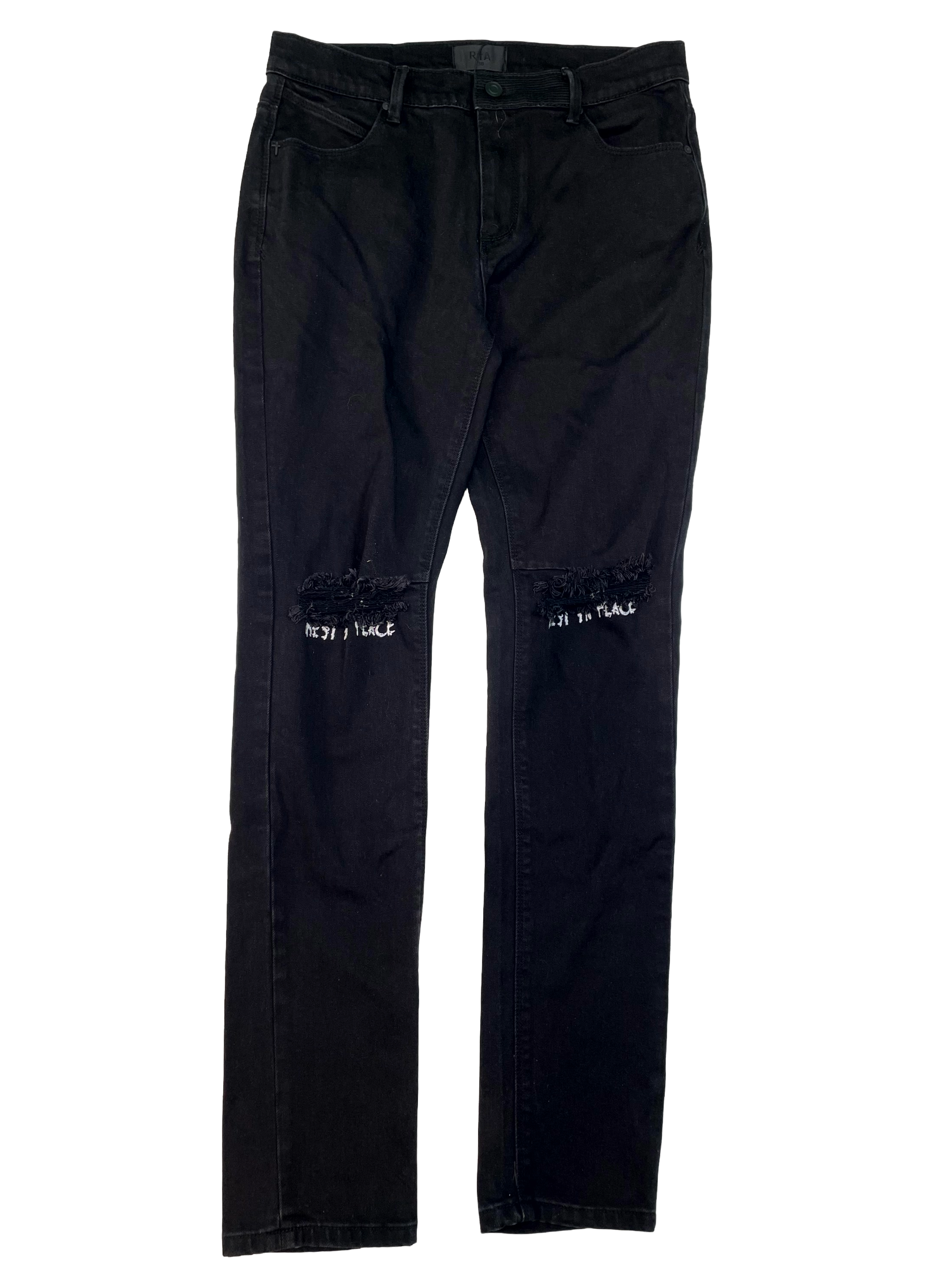 RTA Ripped Black & White Jeans