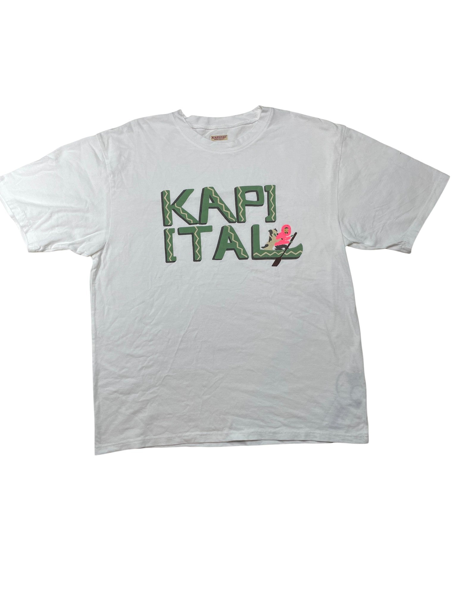Kapital Jersey with Canoe KAPITAL Print Green T-Shirt