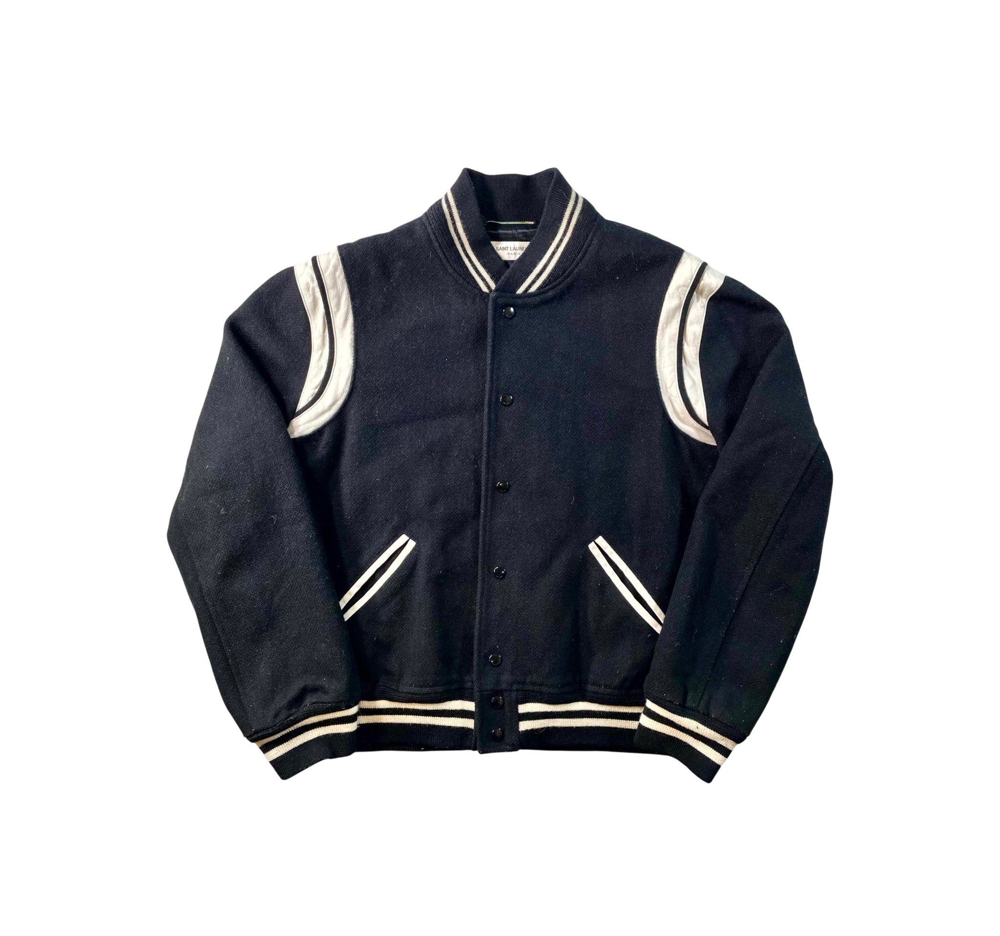 Saint Laurent Teddy Black Varsity Jacket