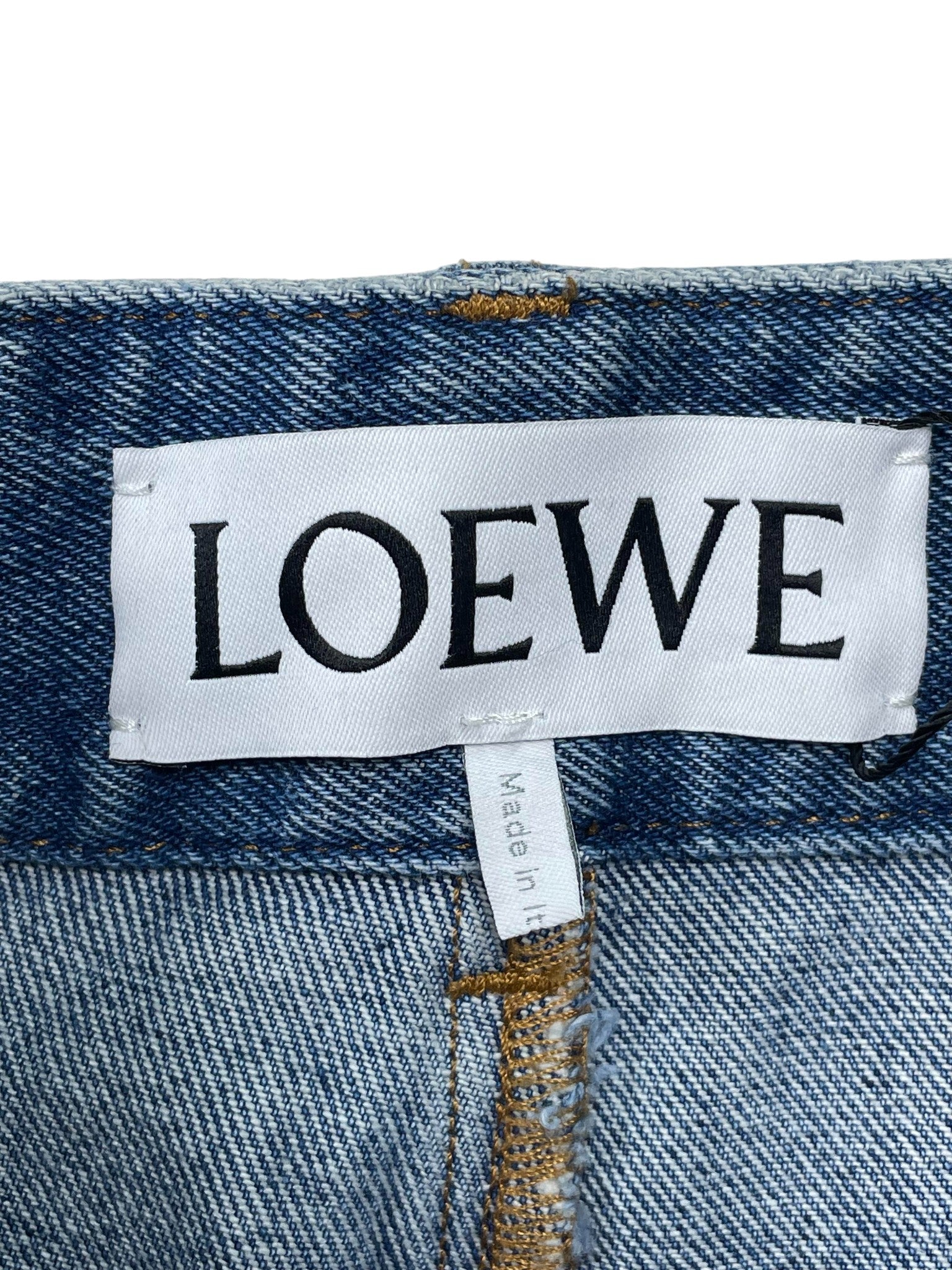 Loewe Knee Anagram Light Wash Shorts