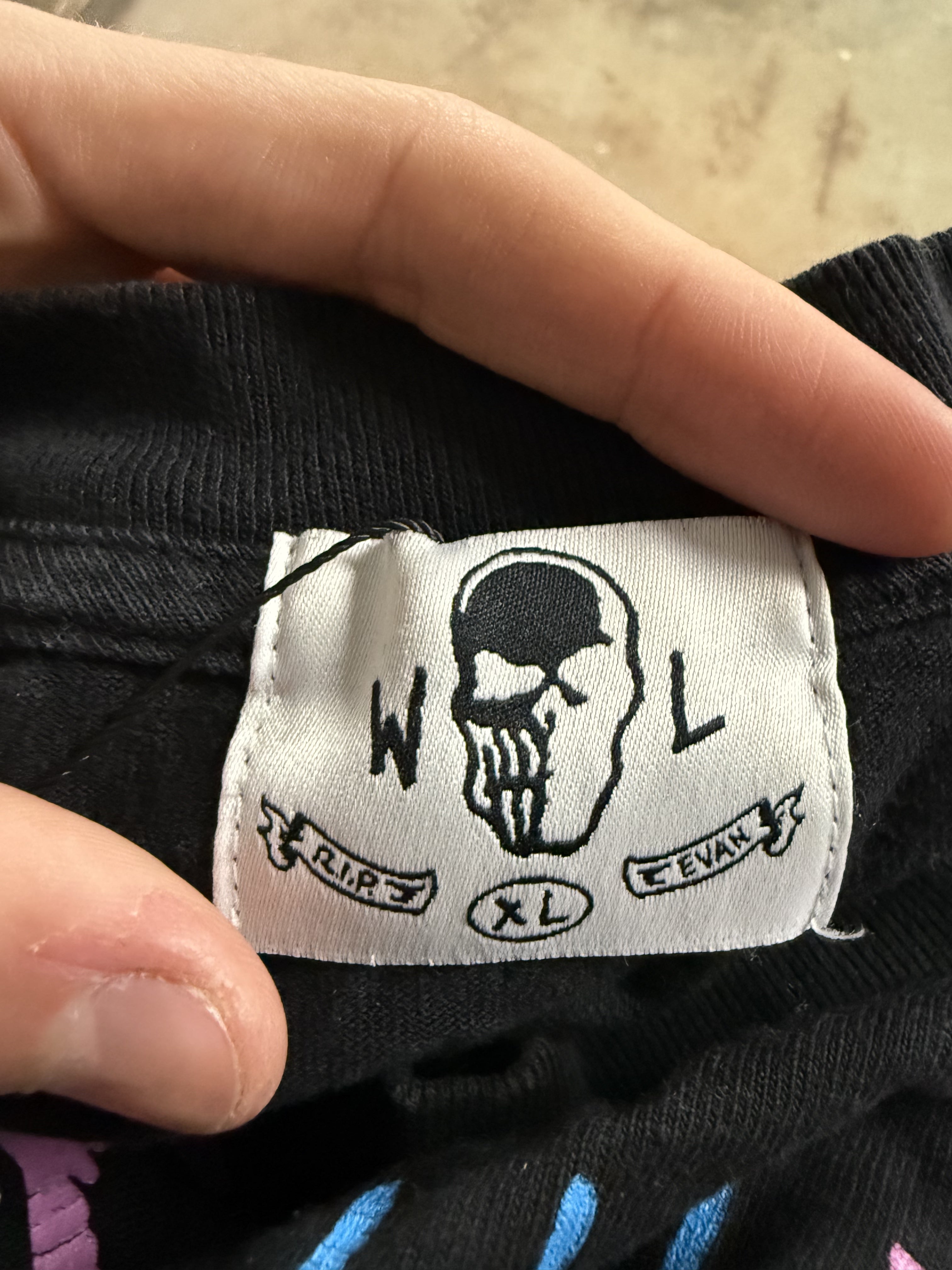 Warren Lotas Tee RIP Black Pink Used XL