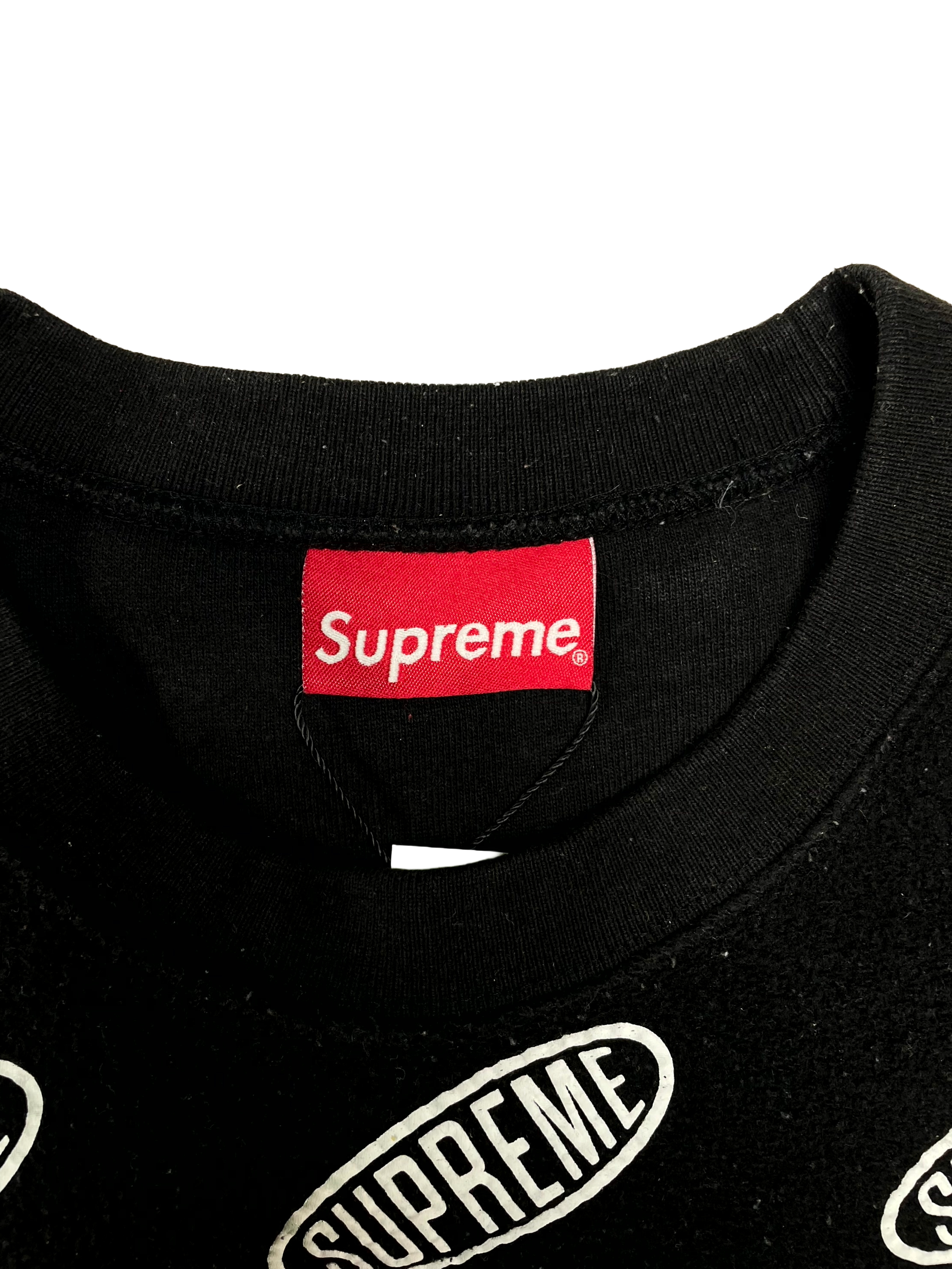 Supreme All Over Inverse Black Crewneck
