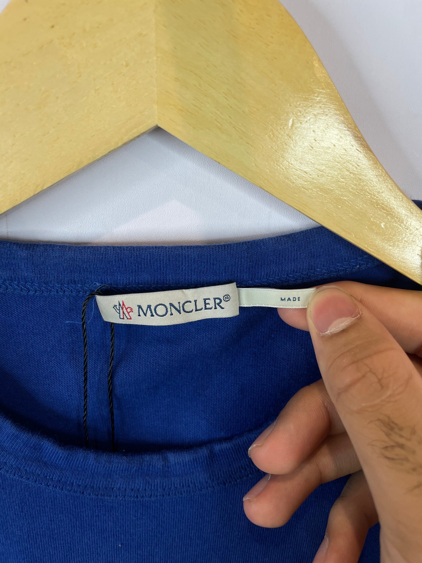 Moncler M Logo Tee Blue Orange Used Medium
