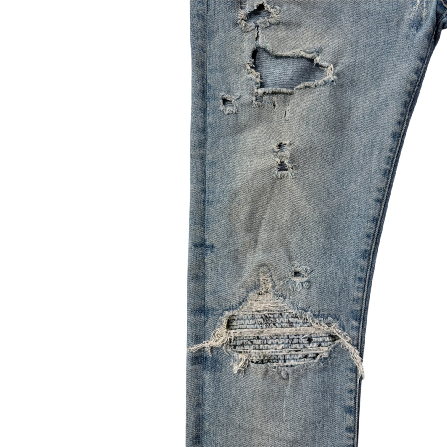 Amiri "MX1" Paisley Patch Light Wash & Baby Blue Jeans
