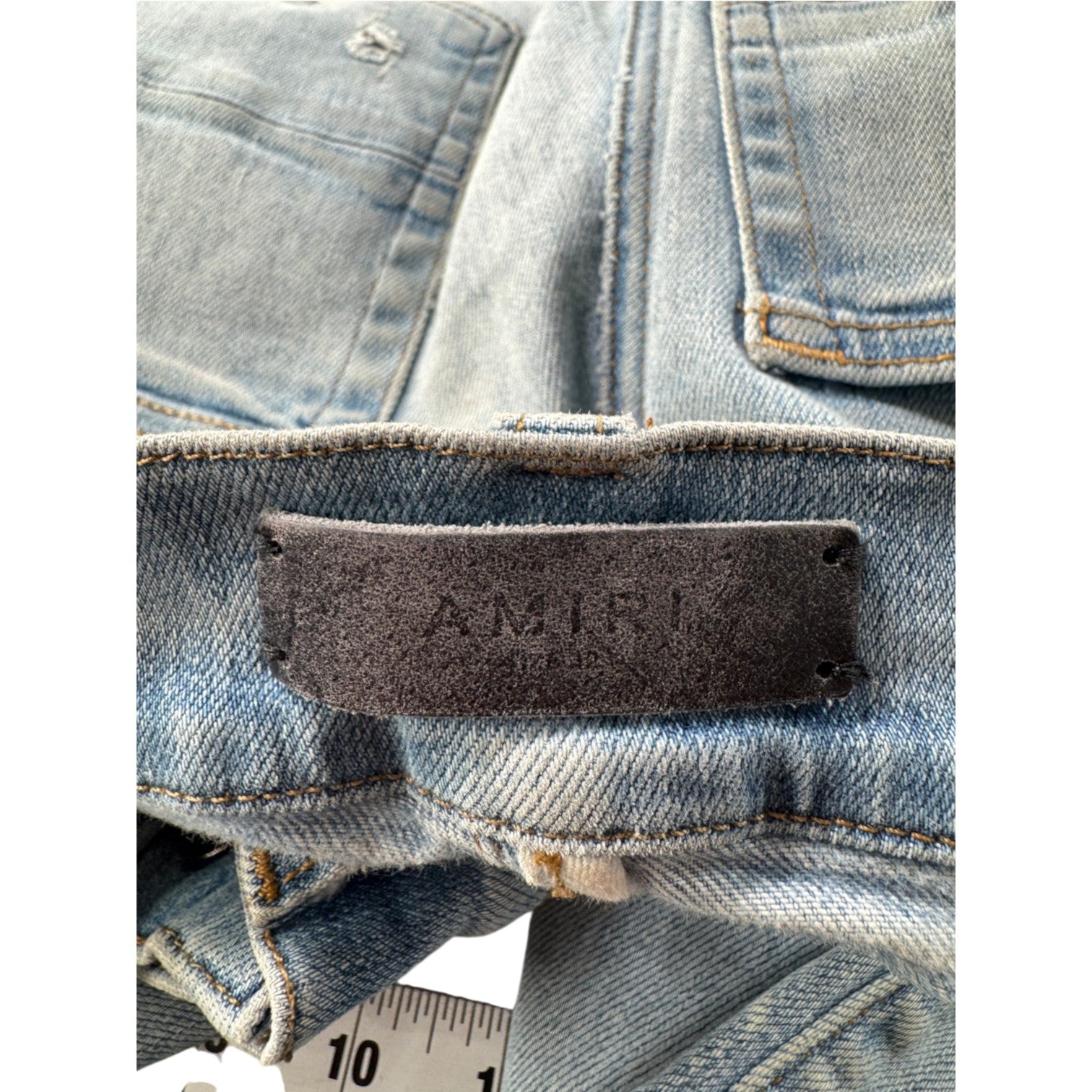 Amiri "MX1" Paisley Patch Light Wash & Baby Blue Jeans