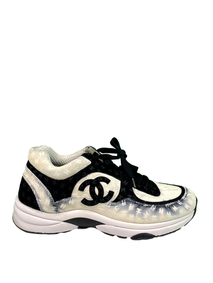 Chanel Monogram Black & Cream Sneakers