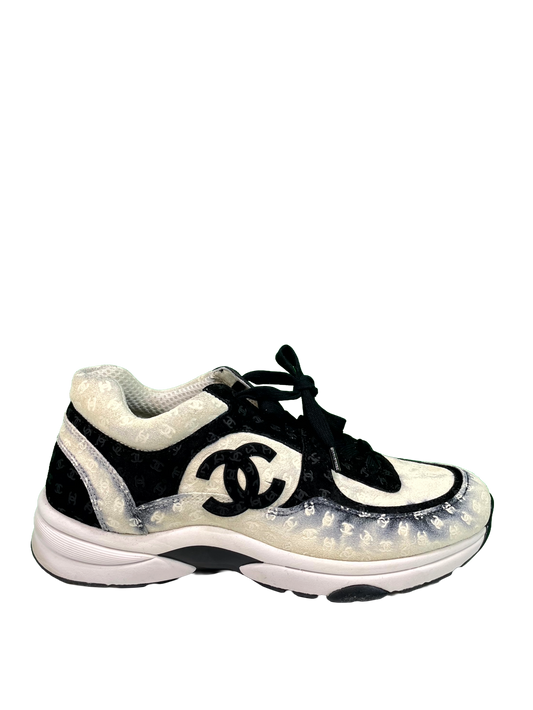 Chanel Monogram Black & Cream Sneakers