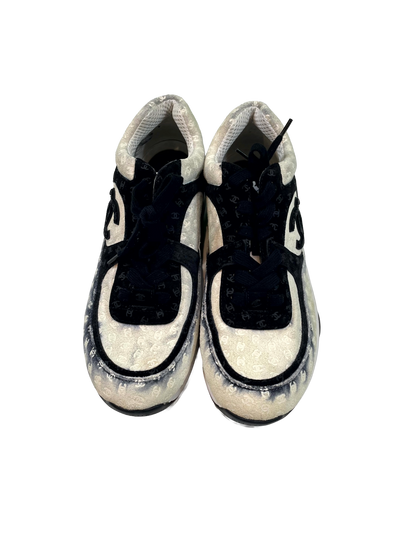 Chanel Monogram Black & Cream Sneakers