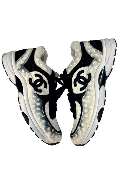 Chanel Monogram Black & Cream Sneakers