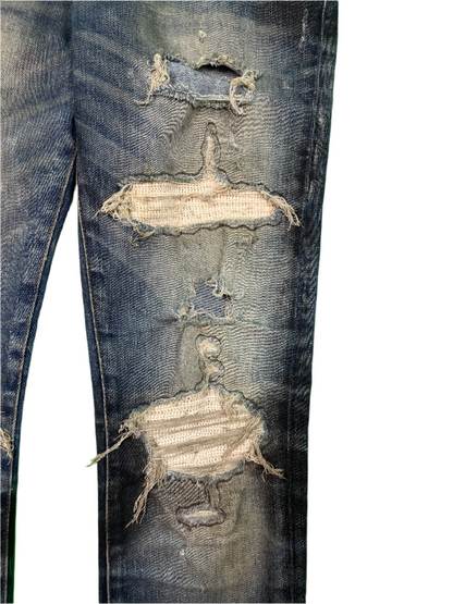 Amiri Thrasher Wool Patch Blue Jeans