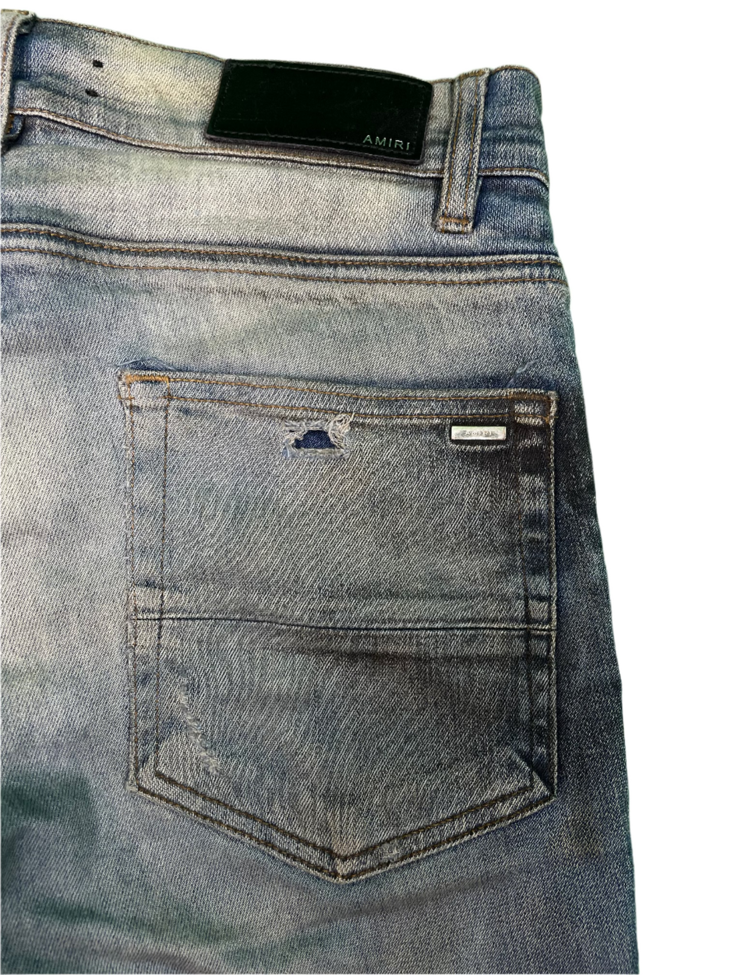 Amiri Thrasher Wool Patch Blue Jeans