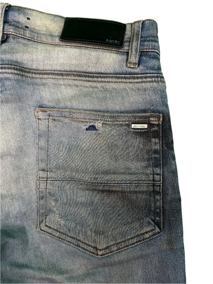Amiri Thrasher Wool Patch Blue Jeans