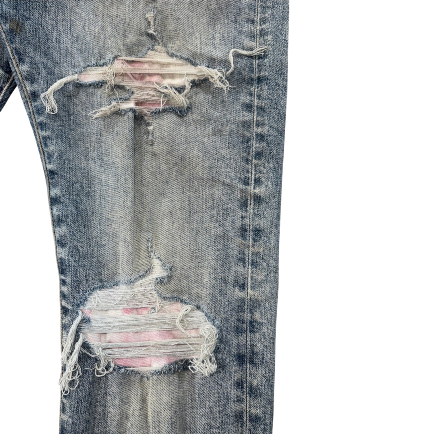 Amiri Side Logo Vintage Wash & Pink Jeans