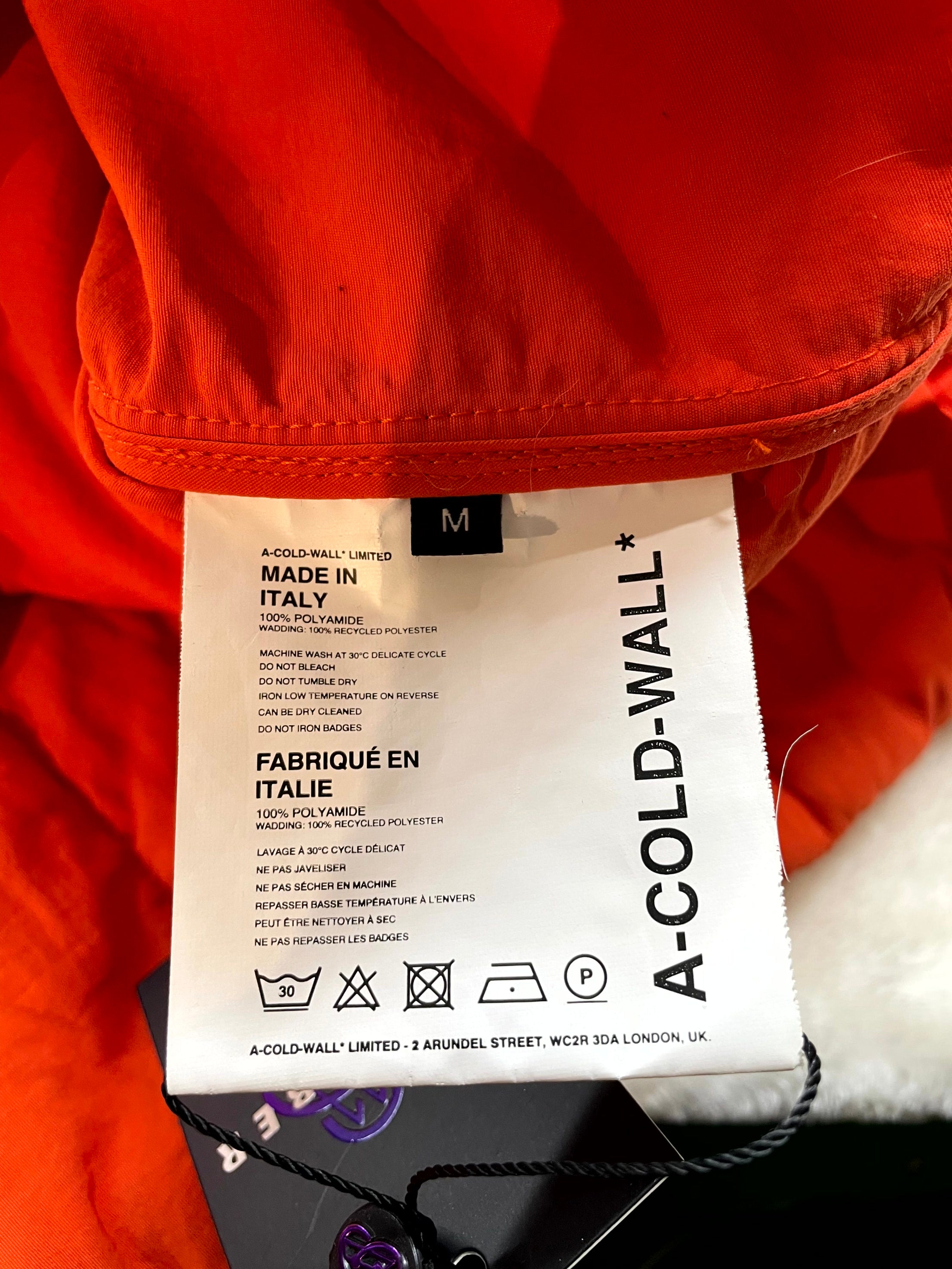 A-Cold-Wall Button Up Classic Orange Jacket