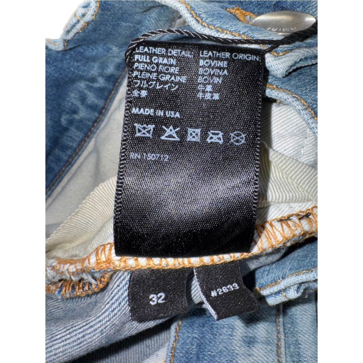 Amiri "MX1" Crackle Light Wash & Orange Jeans